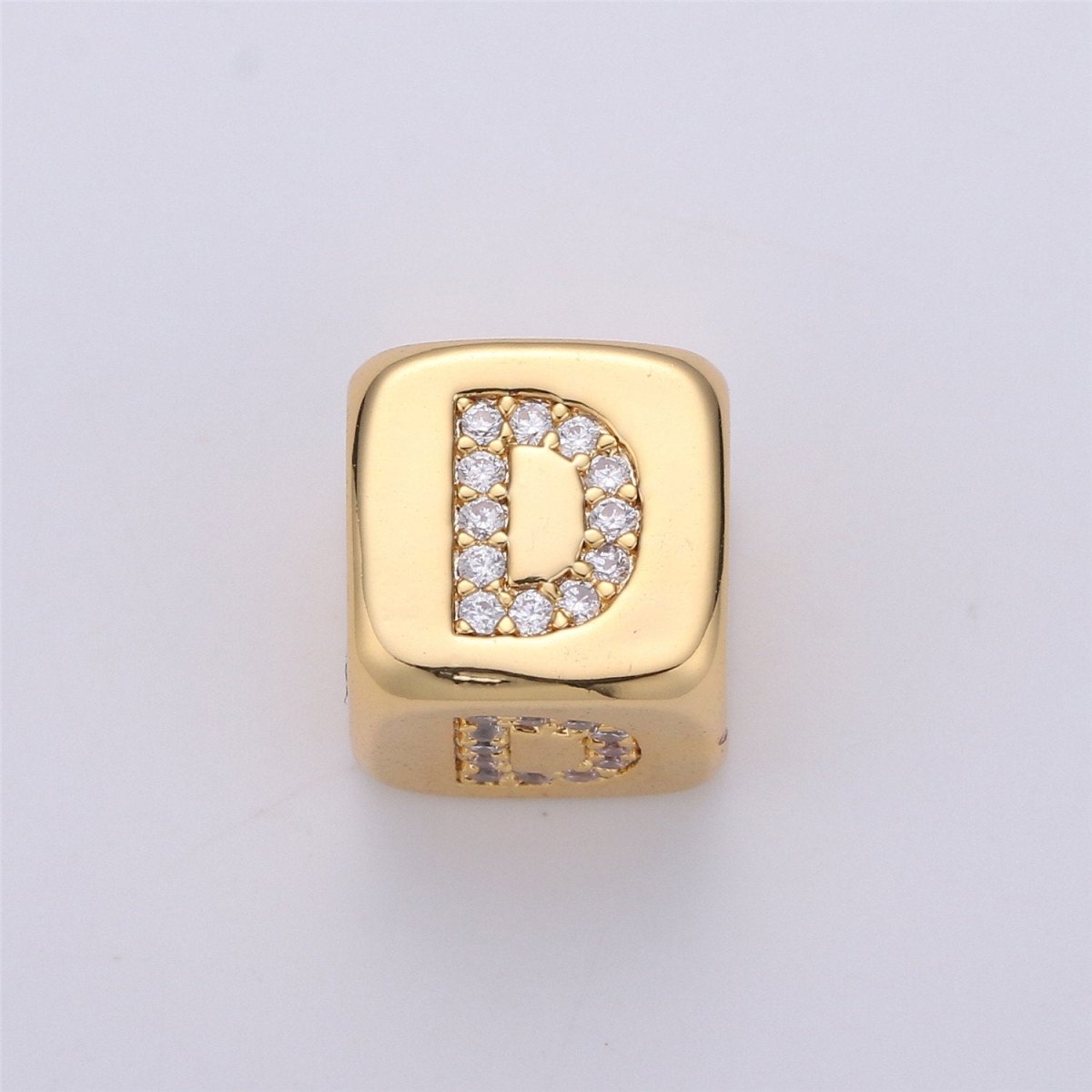 9x9mm Gold Initial Letter Beads, Alphabet Beads, Initial Beads, Alphabet Blocks Micro Pave Initial Block Charm for Bracelet Necklace Supply