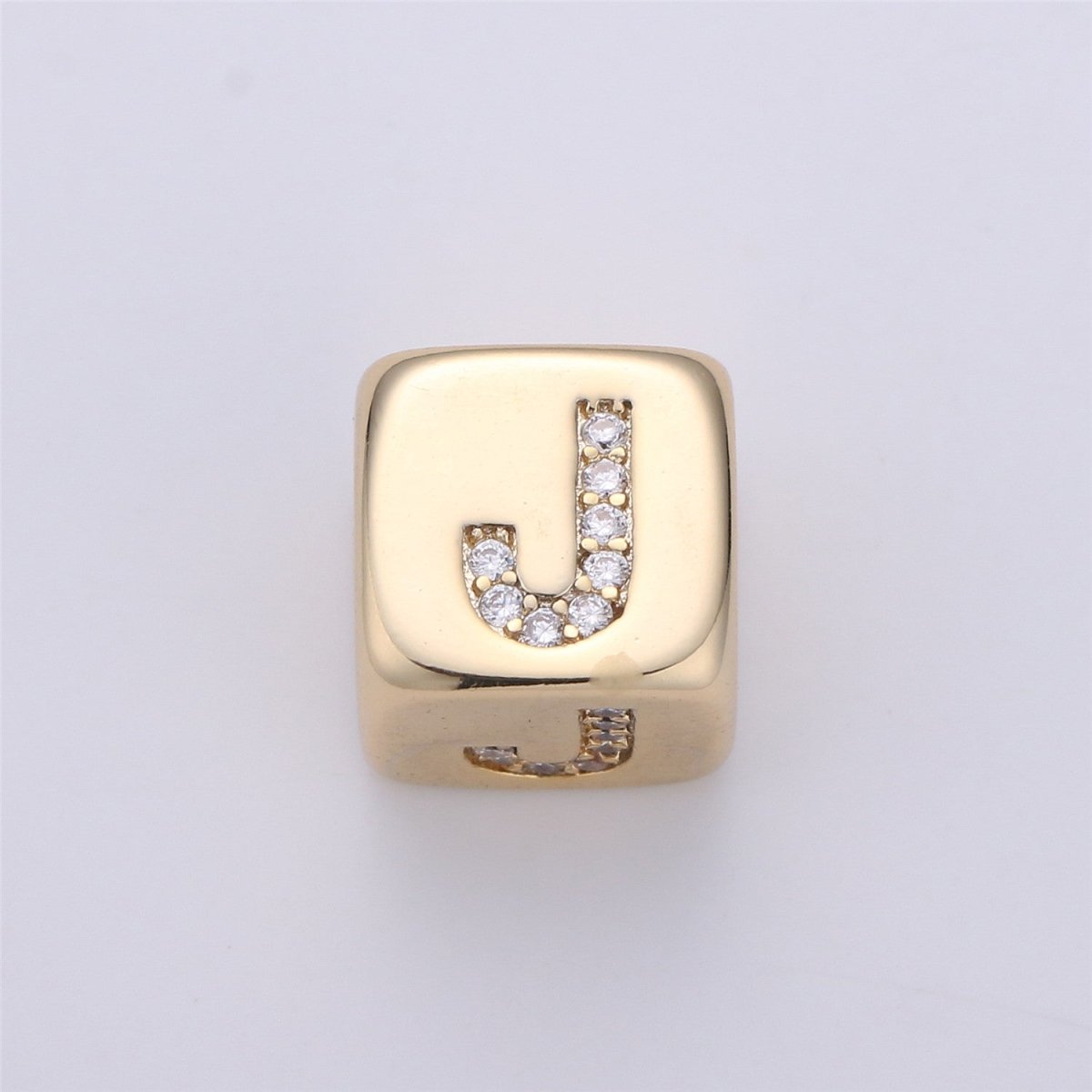 9x9mm Gold Initial Letter Beads, Alphabet Beads, Initial Beads, Alphabet Blocks Micro Pave Initial Block Charm for Bracelet Necklace Supply