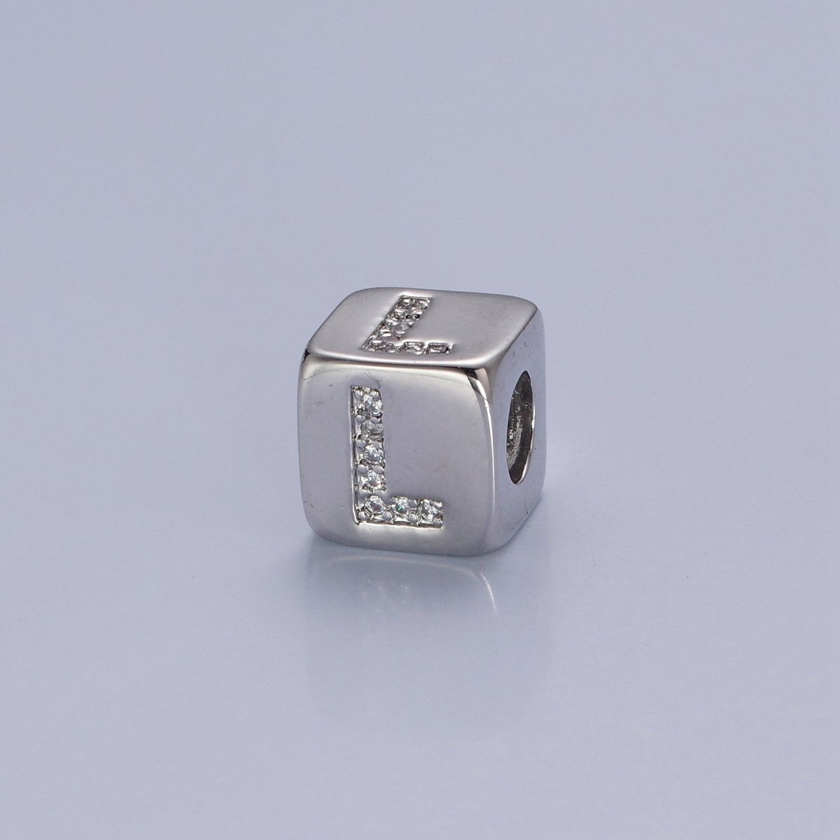 9x9mm Silver Initial Letter Beads, Alphabet Beads, Initial Beads, Alphabet Blocks Micro Pave Initial Block Charm for Bracelet Necklace Supply A-A1939-A-A1951