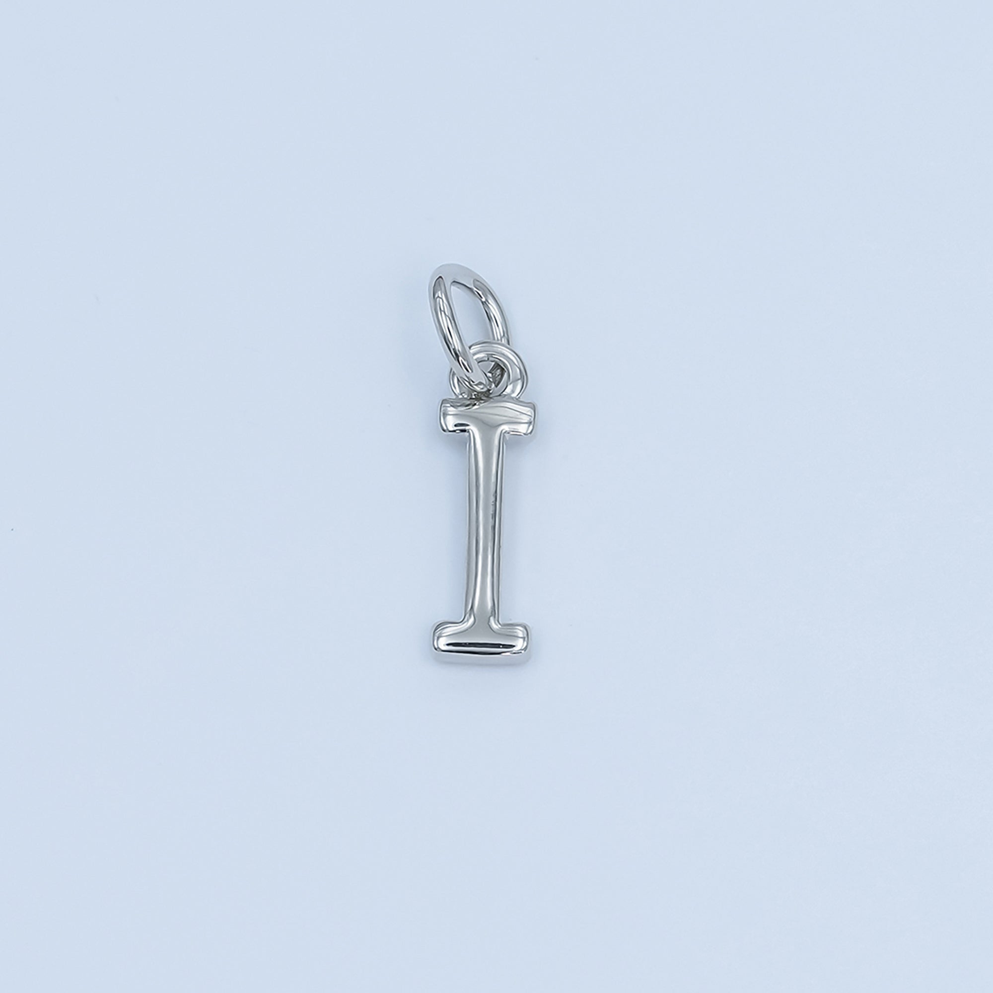 Rhodium Plated Minimalist Initial Letter Charm | A141 - A153