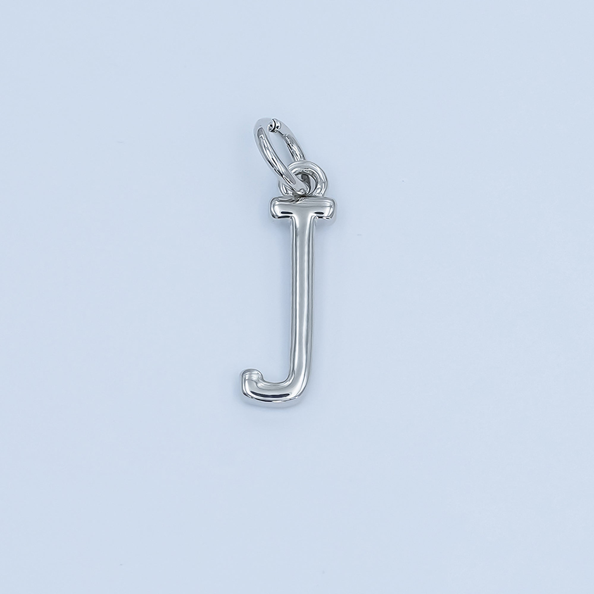 Rhodium Plated Minimalist Initial Letter Charm | A141 - A153