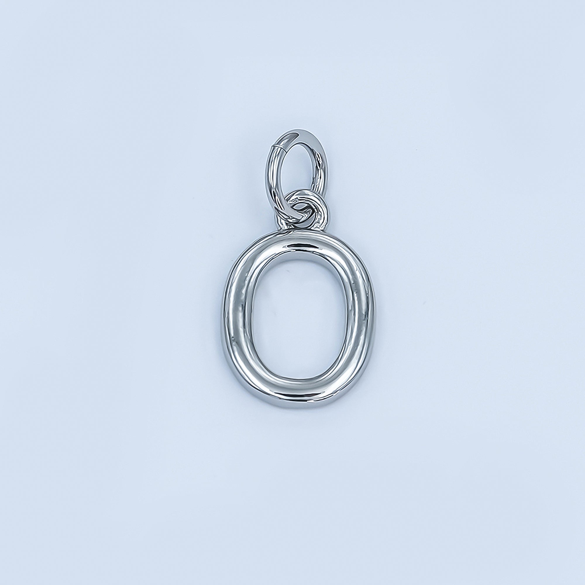 Rhodium Plated Minimalist Initial Letter Charm | A141 - A153