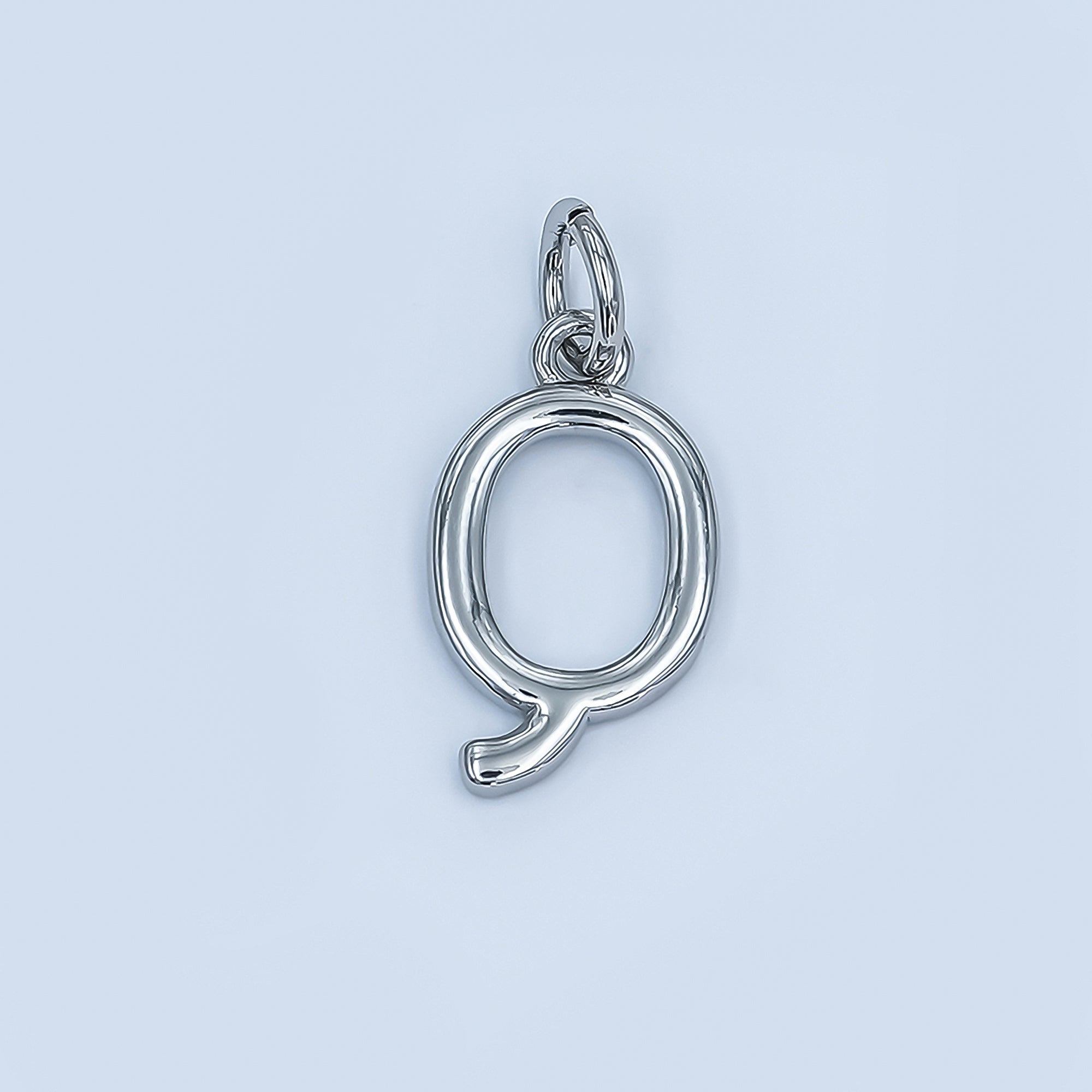 Rhodium Plated Minimalist Initial Letter Charm | A141 - A153