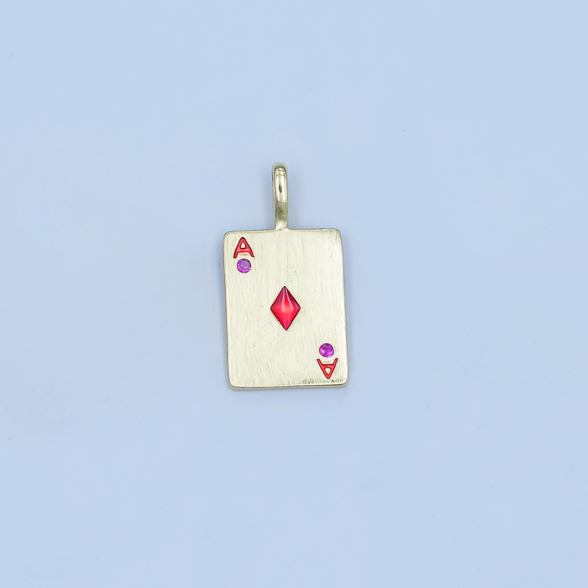Stainless Steel Ace Playing Card CZ Pendant in Gold & Silver | AA1449 - AA1452