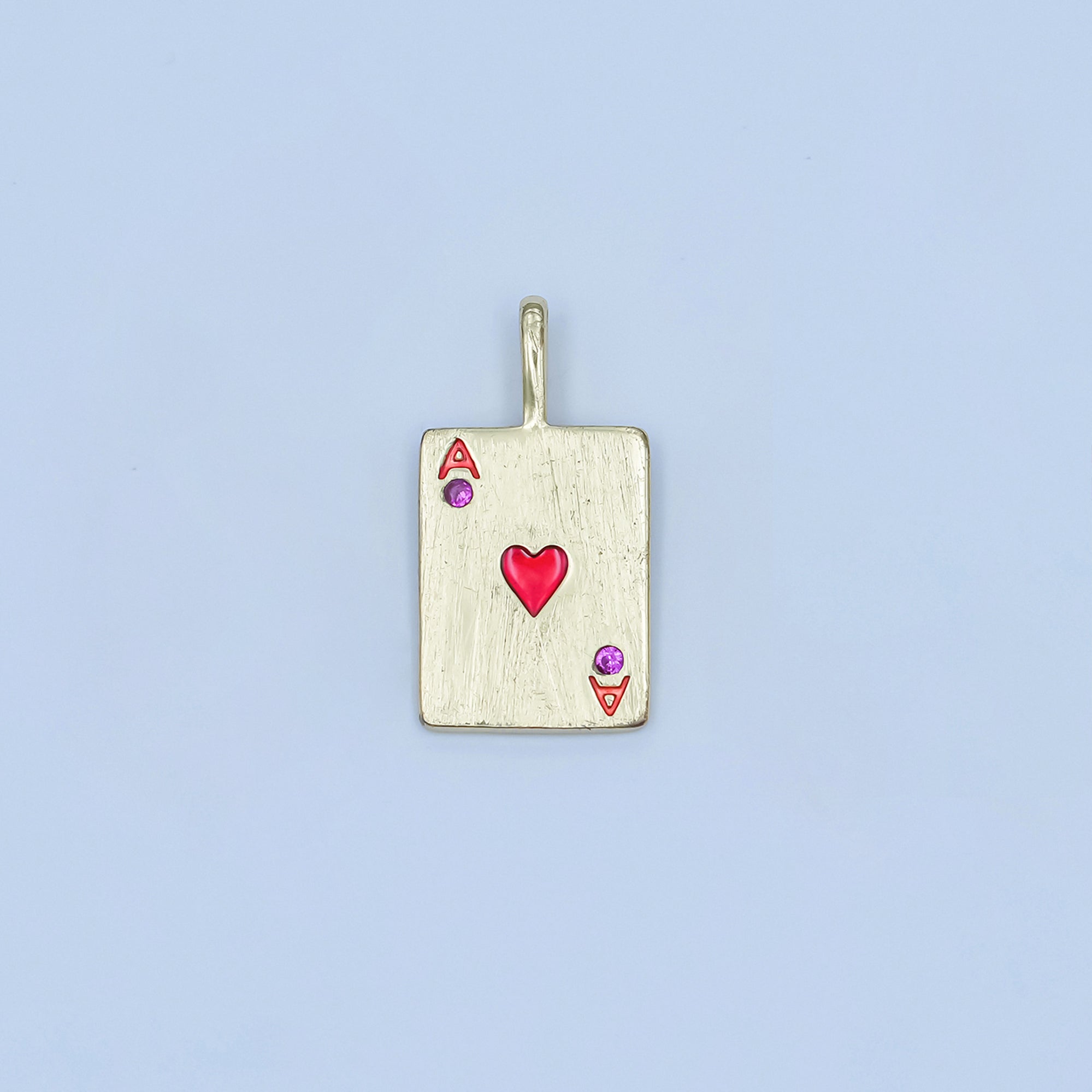 Stainless Steel Ace Playing Card CZ Pendant in Gold & Silver | AA1449 - AA1452