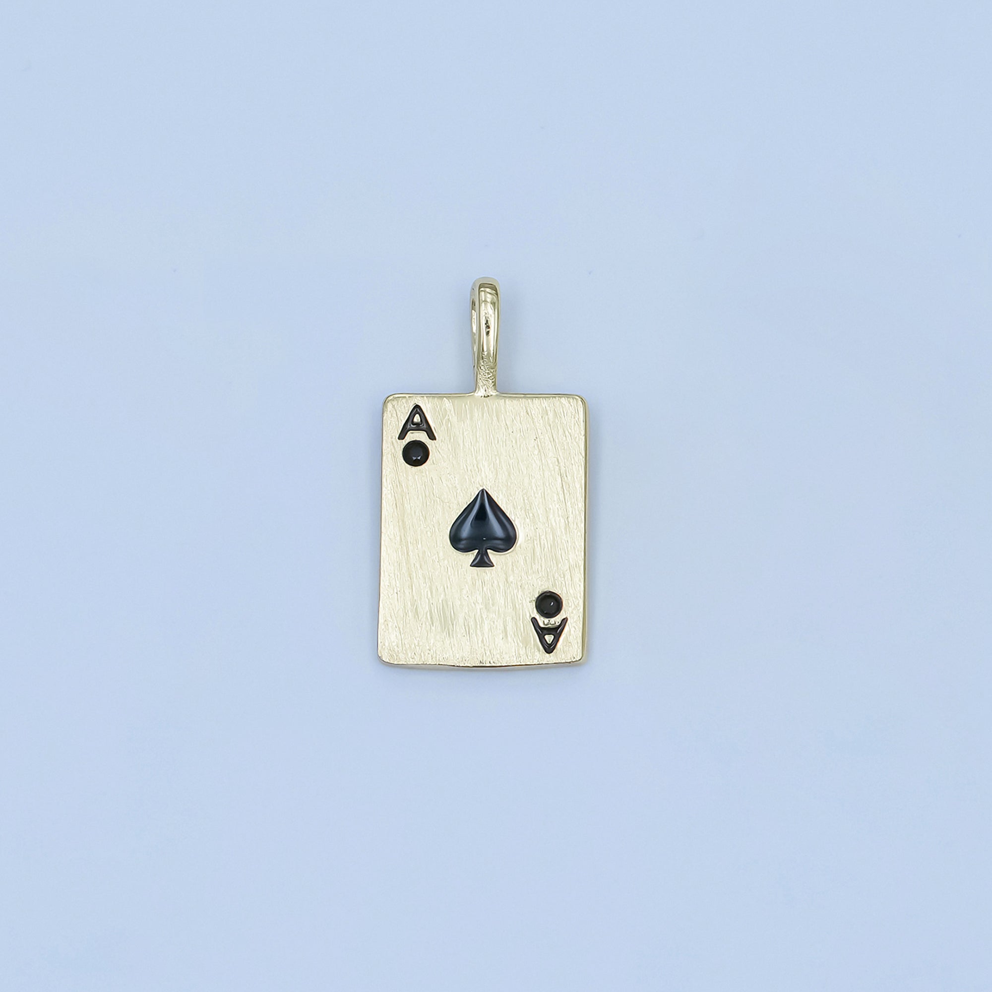 Stainless Steel Ace Playing Card CZ Pendant in Gold & Silver | AA1449 - AA1452