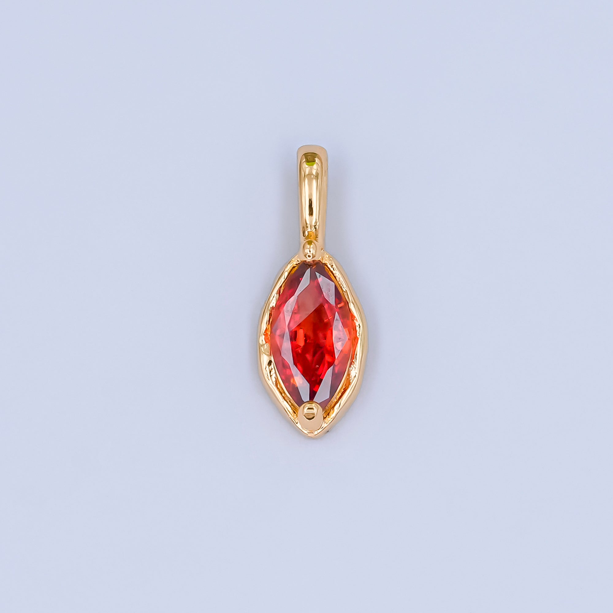 24K Gold Filled Marquise CZ Molten Bezel Pendant | AA1472 - AA1477