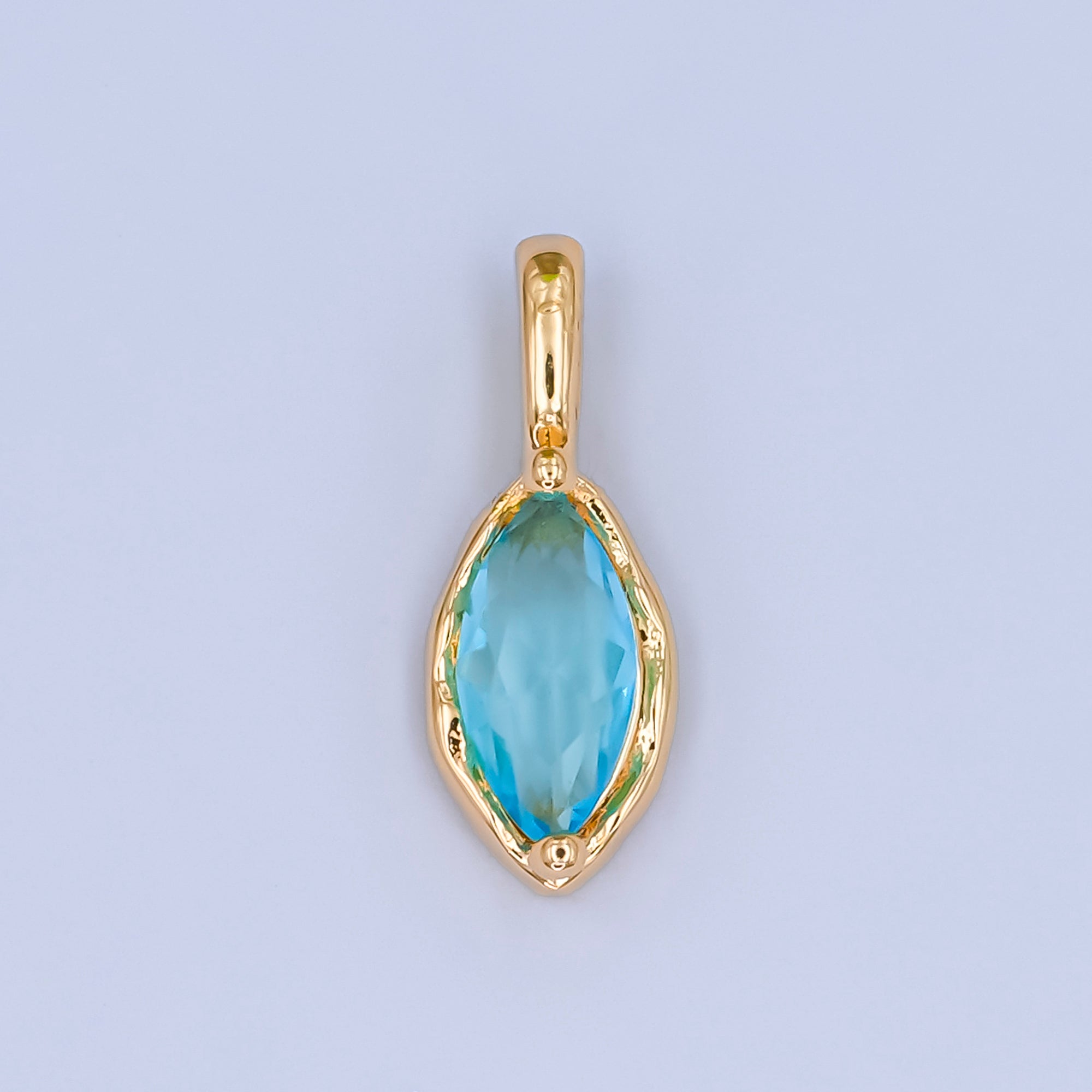 24K Gold Filled Marquise CZ Molten Bezel Pendant | AA1472 - AA1477