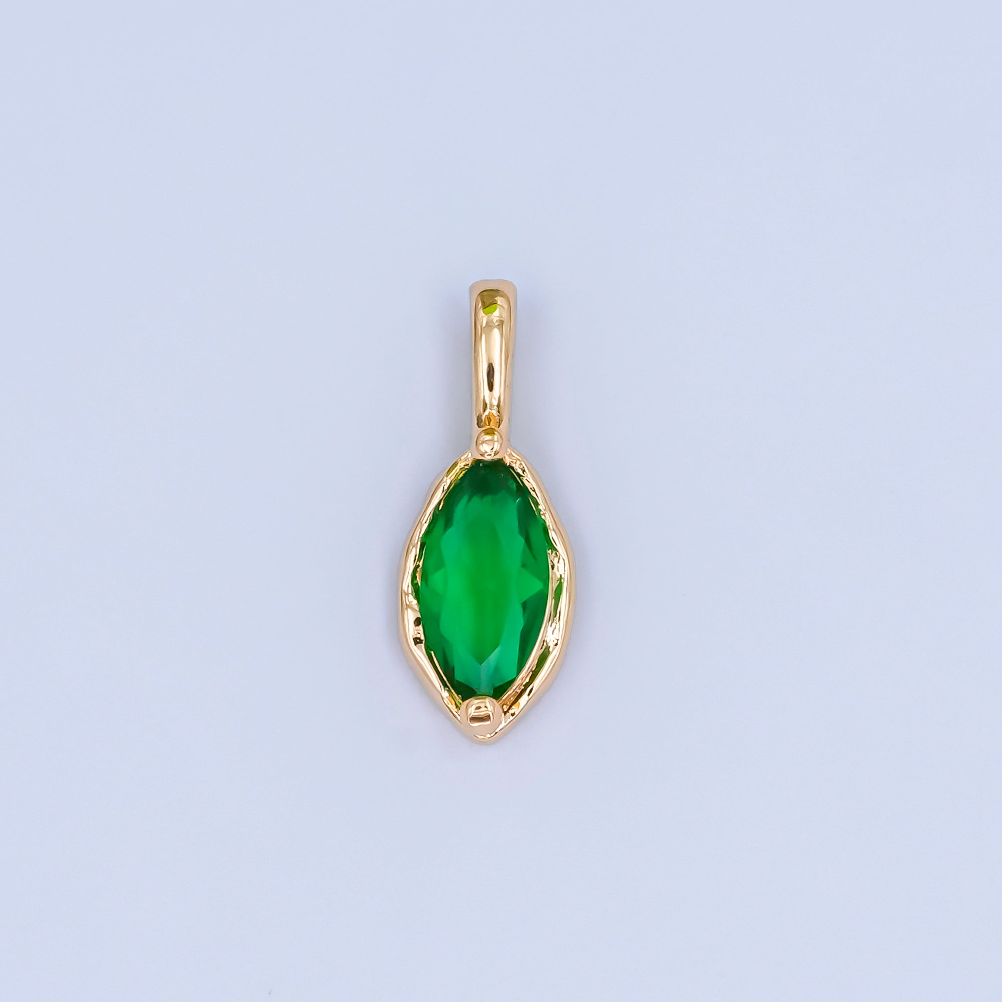 24K Gold Filled Marquise CZ Molten Bezel Pendant | AA1472 - AA1477