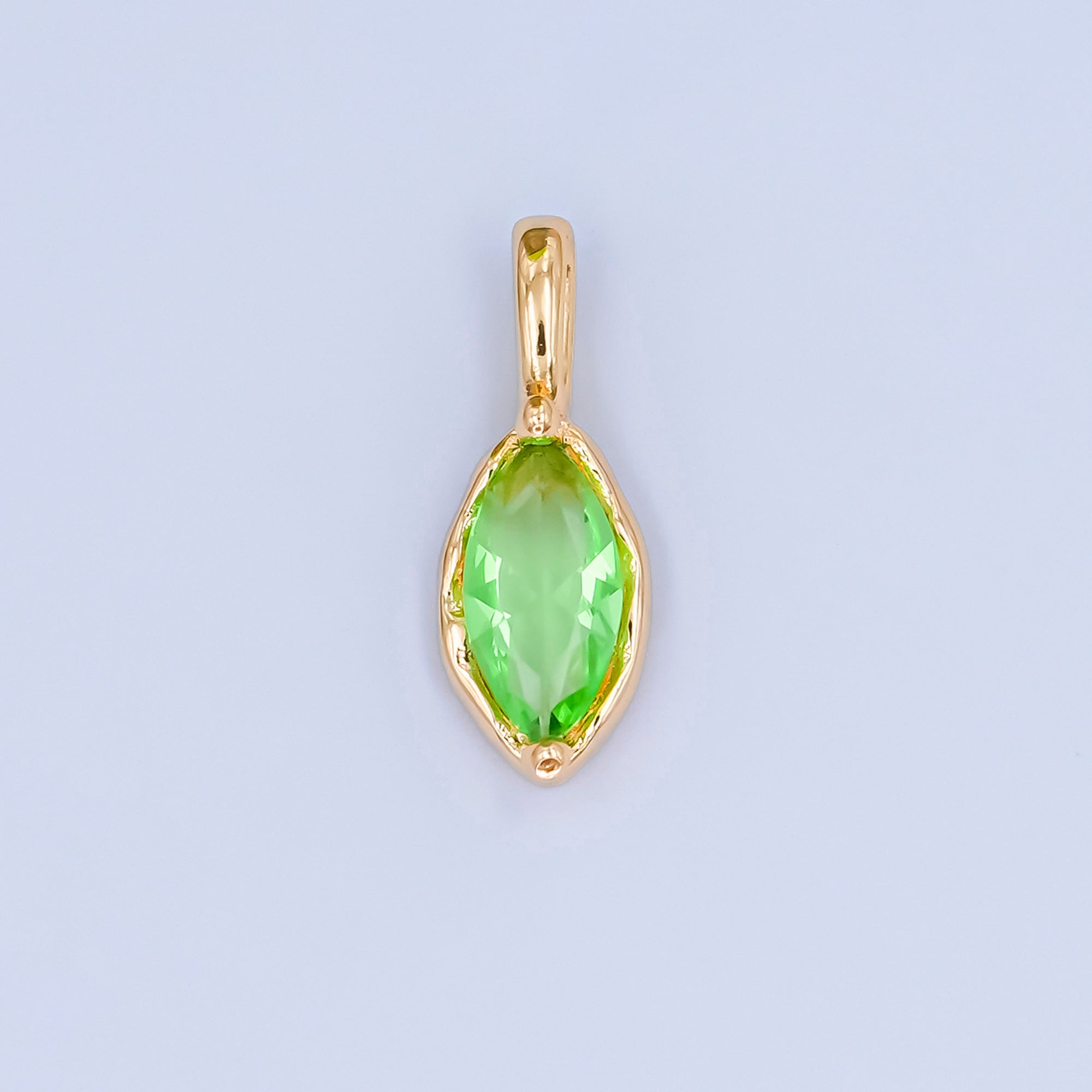 24K Gold Filled Marquise CZ Molten Bezel Pendant | AA1472 - AA1477