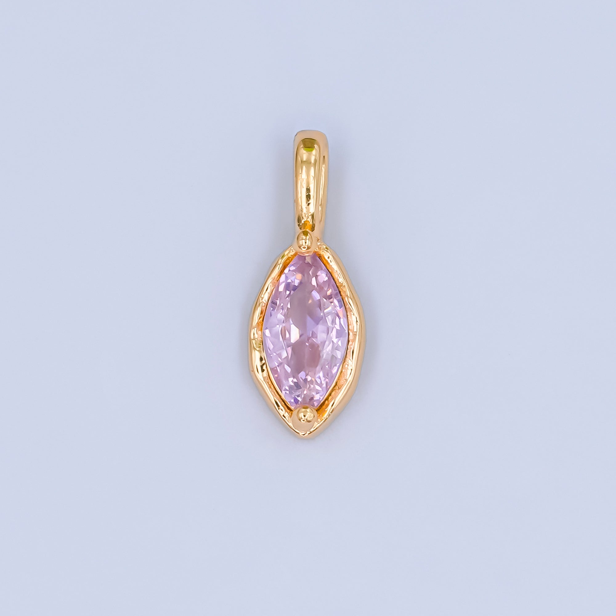 24K Gold Filled Marquise CZ Molten Bezel Pendant | AA1472 - AA1477