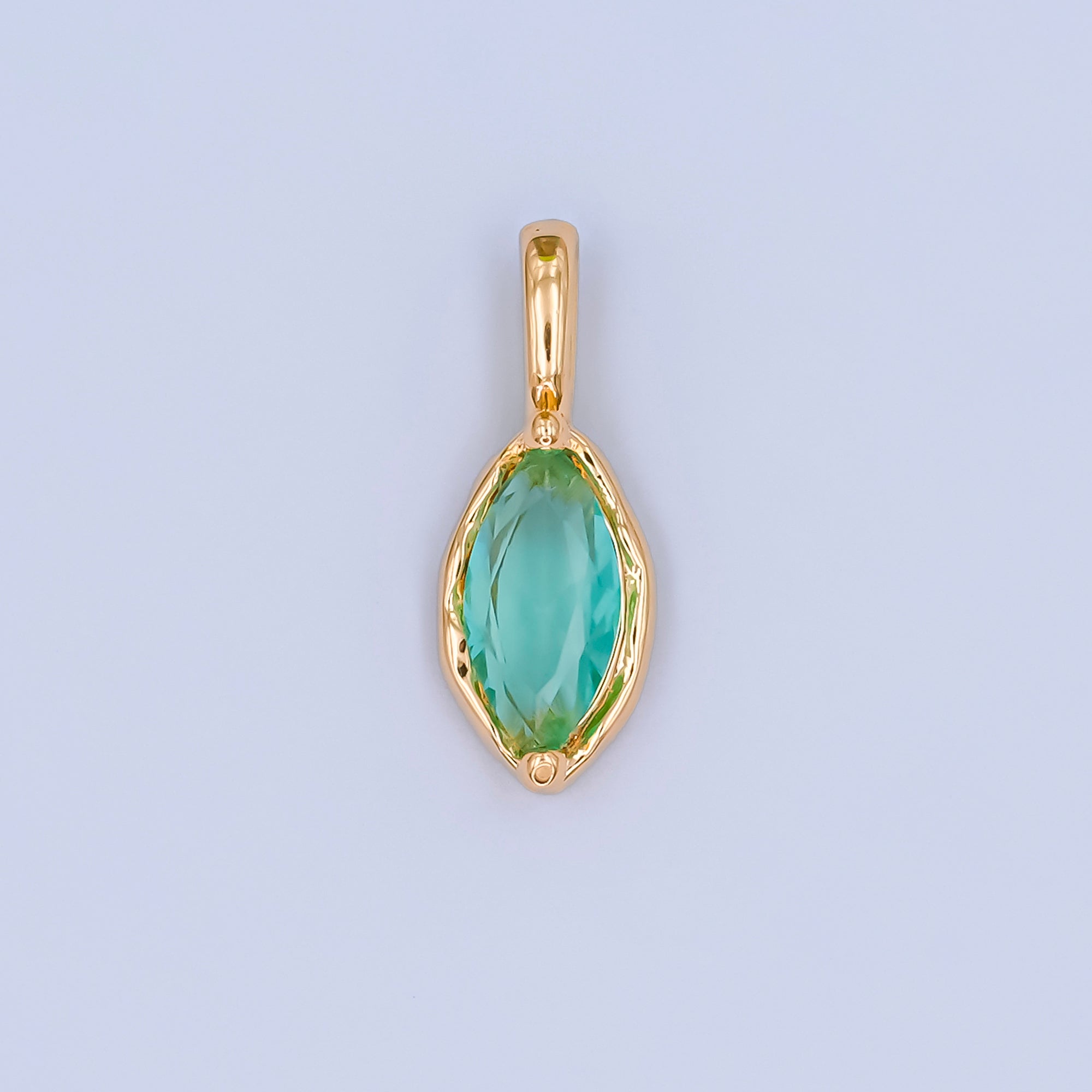 24K Gold Filled Marquise CZ Molten Bezel Pendant | AA1472 - AA1477