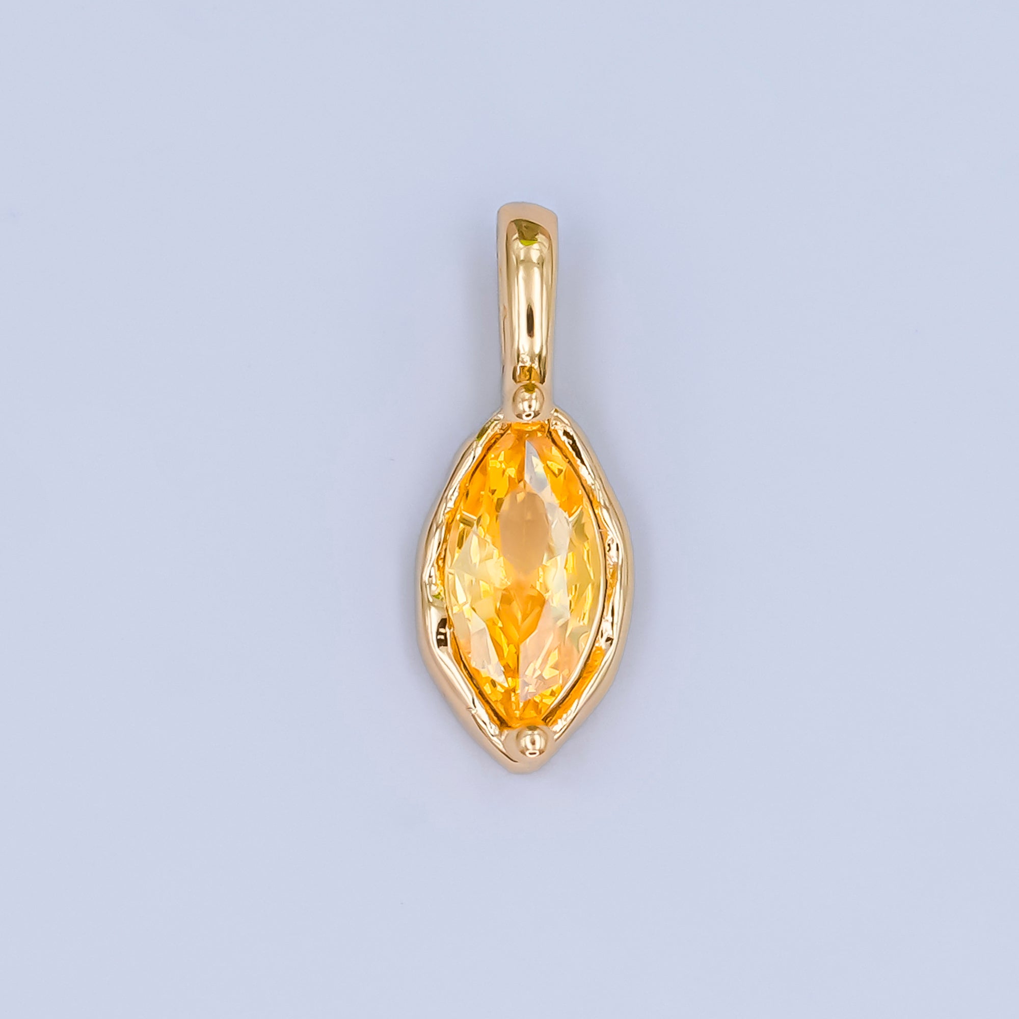 24K Gold Filled Marquise CZ Molten Bezel Pendant | AA1472 - AA1477