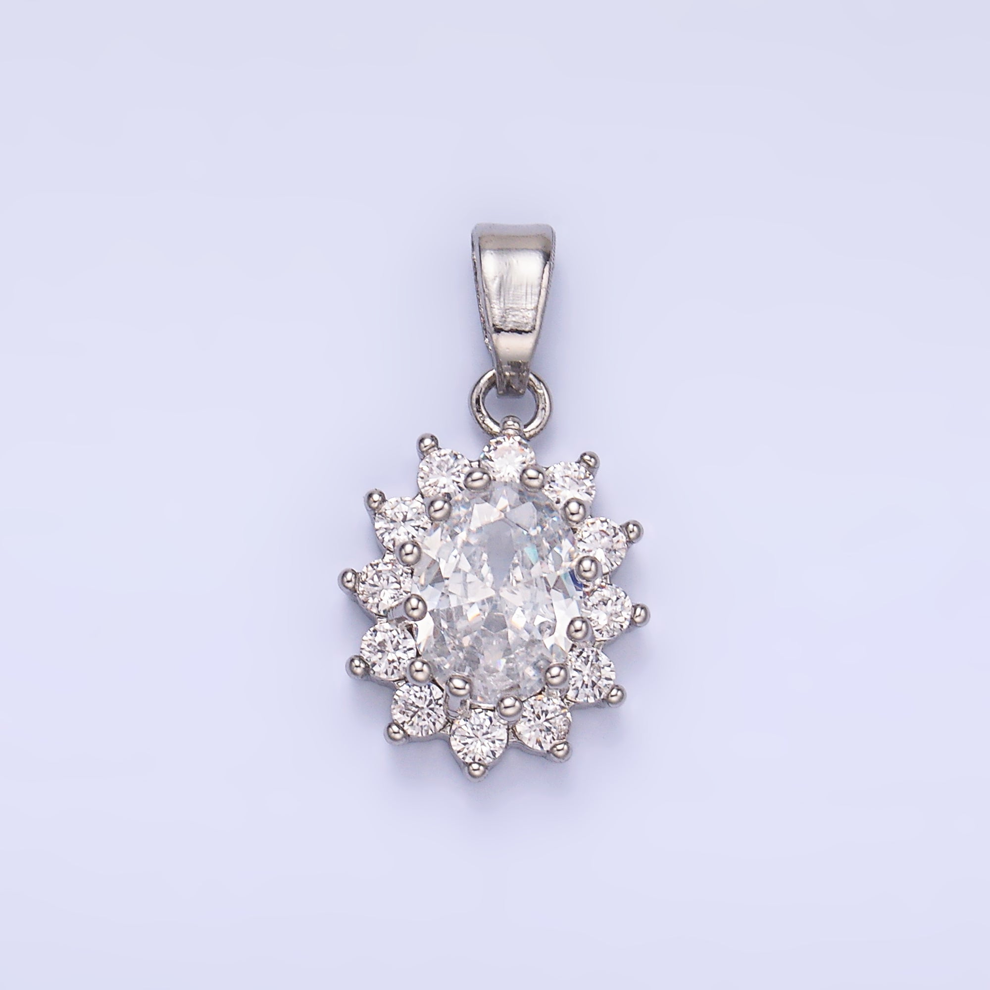 24K Gold Filled CZ Celestial Flower Pendant in Gold & Silver | AA1487 - AA1492