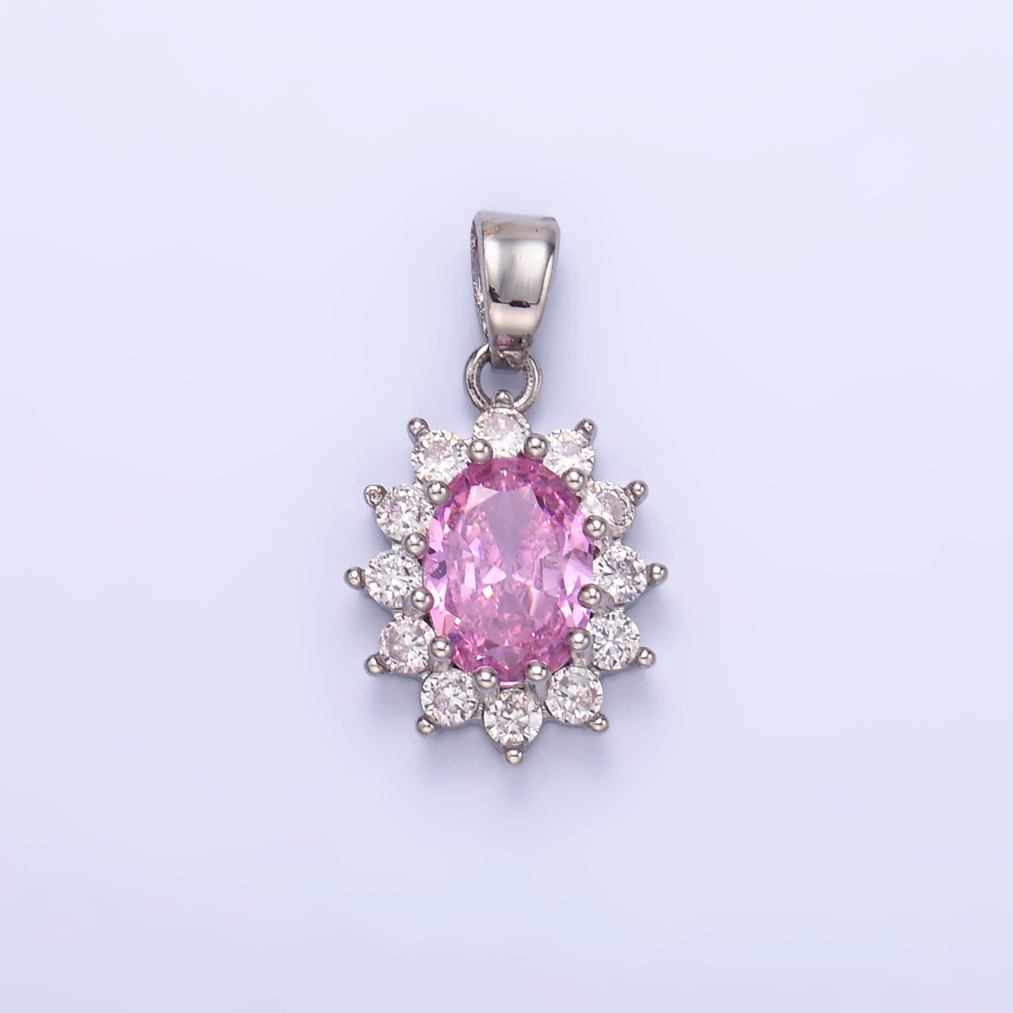 24K Gold Filled CZ Celestial Flower Pendant in Gold & Silver | AA1487 - AA1492