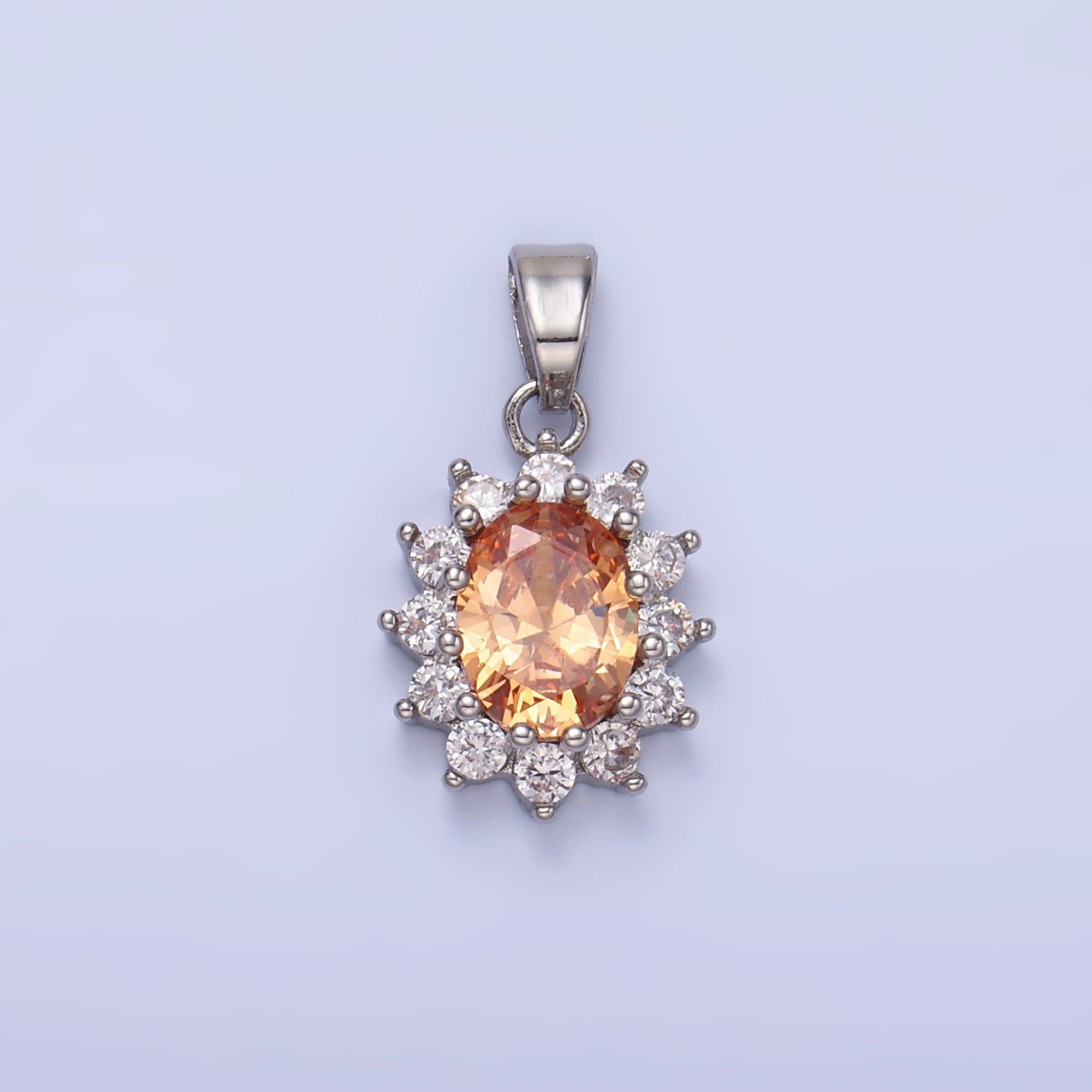 24K Gold Filled CZ Celestial Flower Pendant in Gold & Silver | AA1487 - AA1492