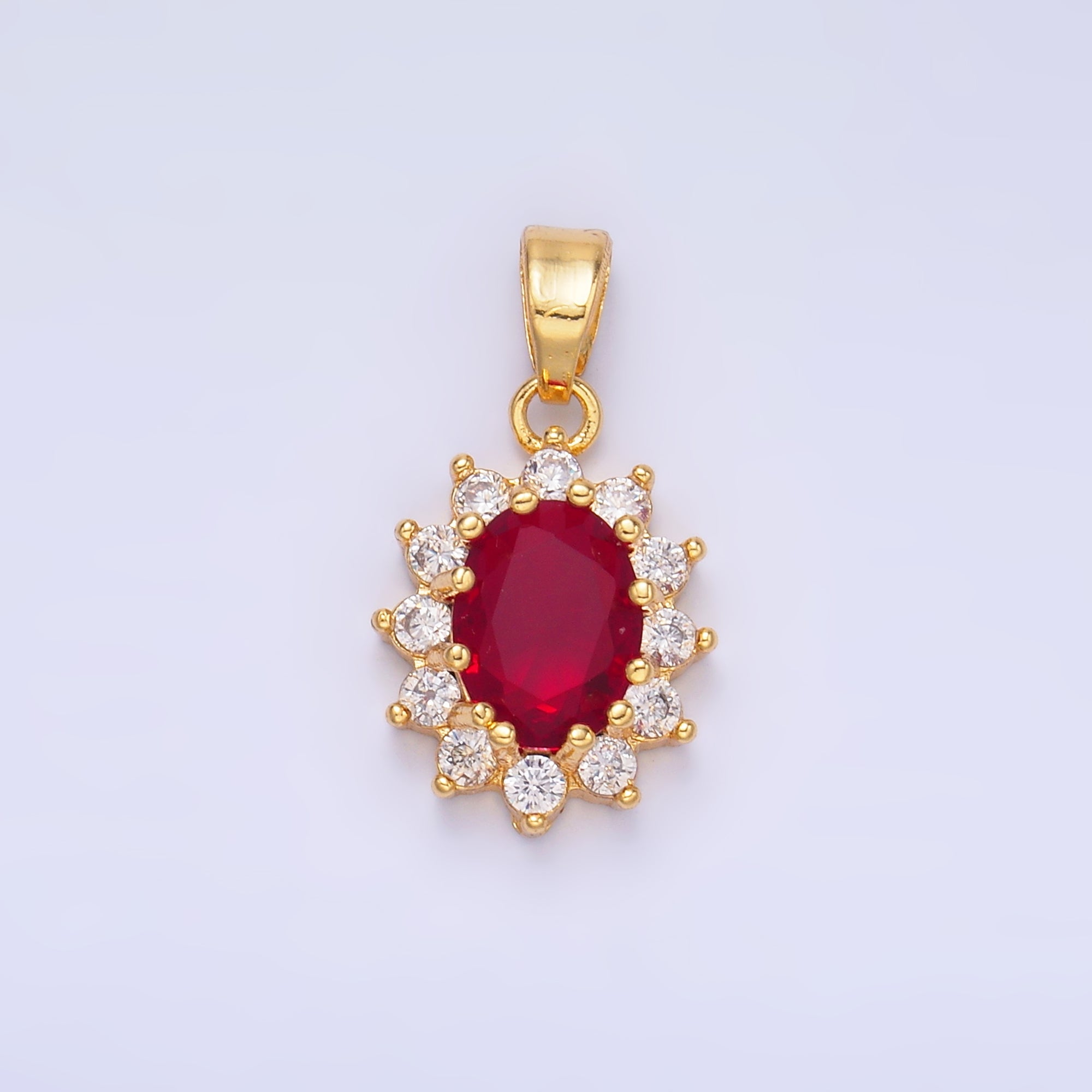 24K Gold Filled CZ Celestial Flower Pendant in Gold & Silver | AA1487 - AA1492