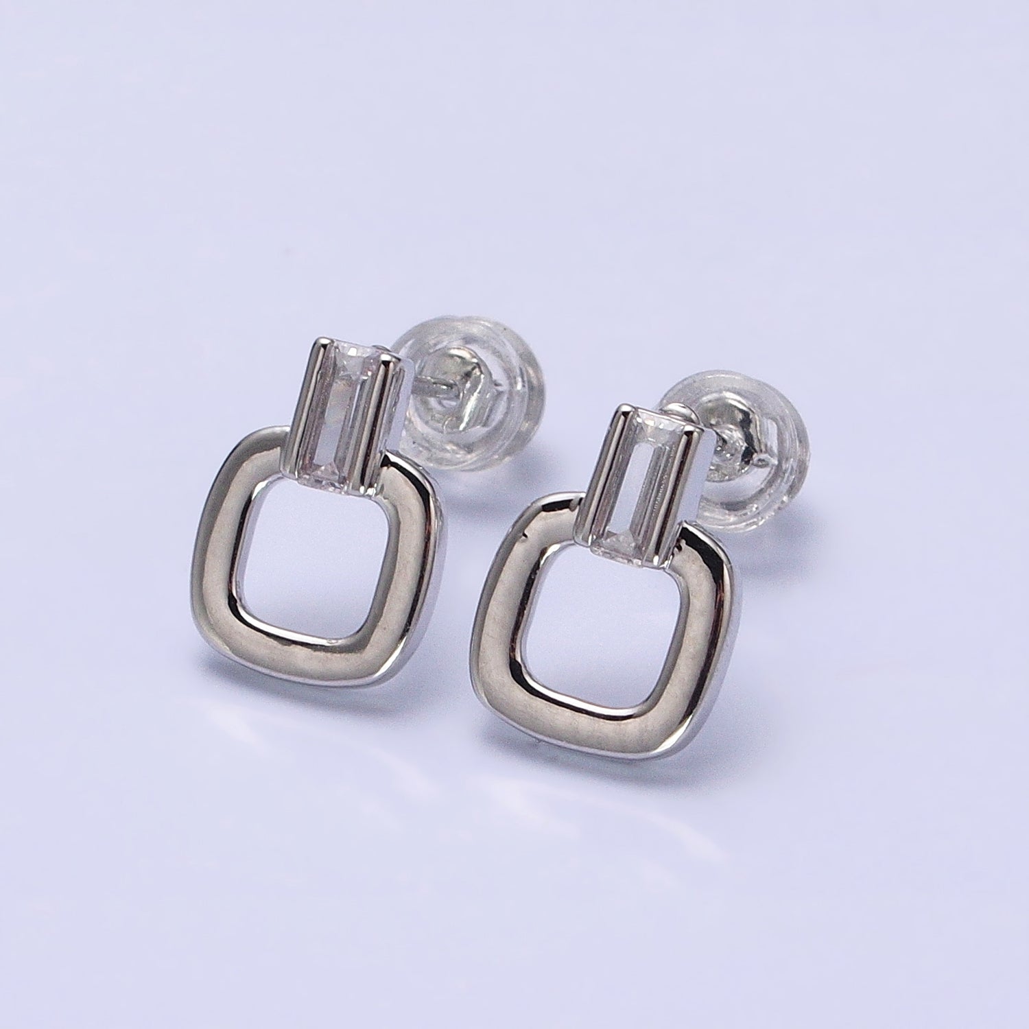 Minimalist Square Stud Earrings, Silver and Gold Modern Geometric Stud Earrings AB641 AB642 - DLUXCA