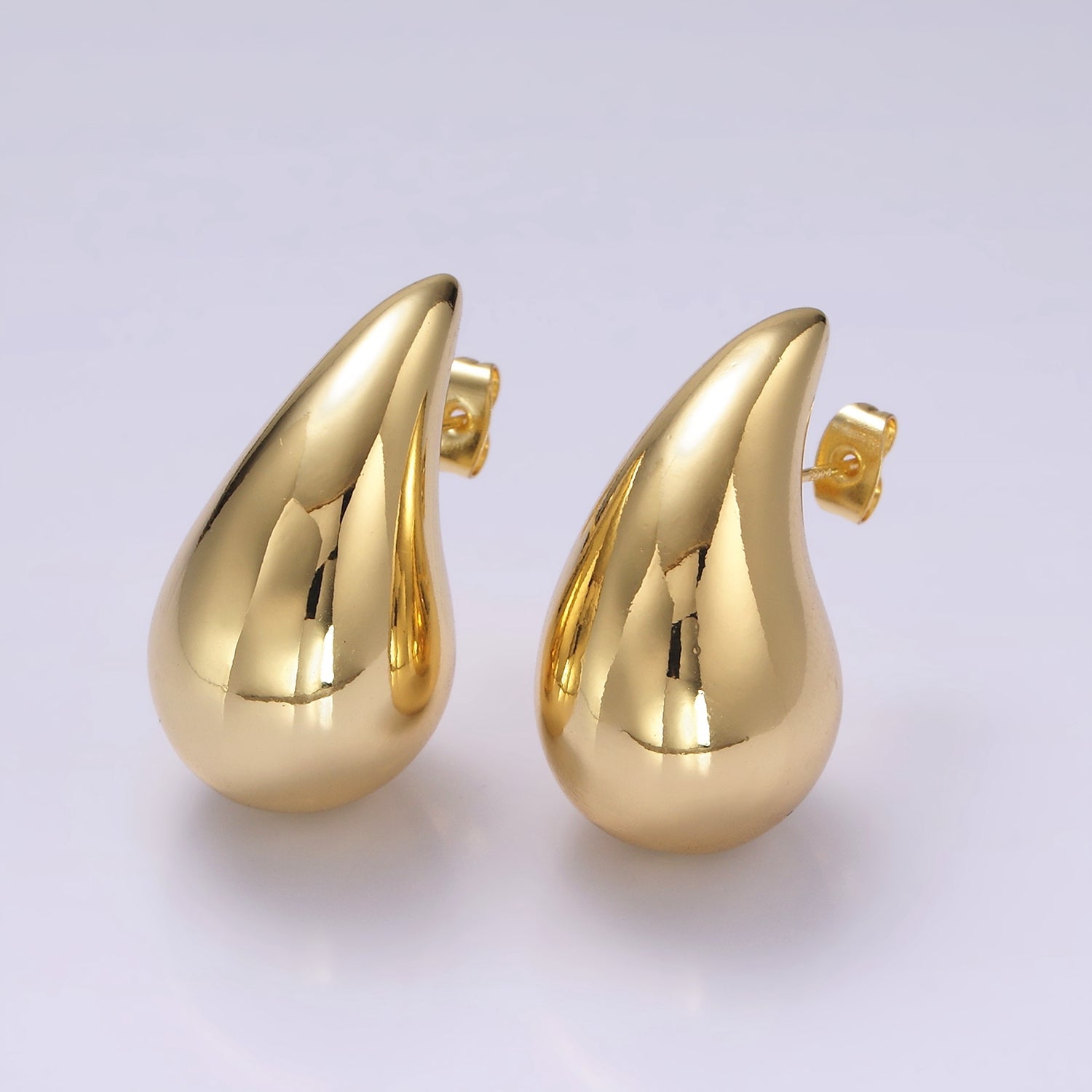 14K Gold Filled 30mm Chunky Modern Teardrop Stud Earrings | AE194 - DLUXCA