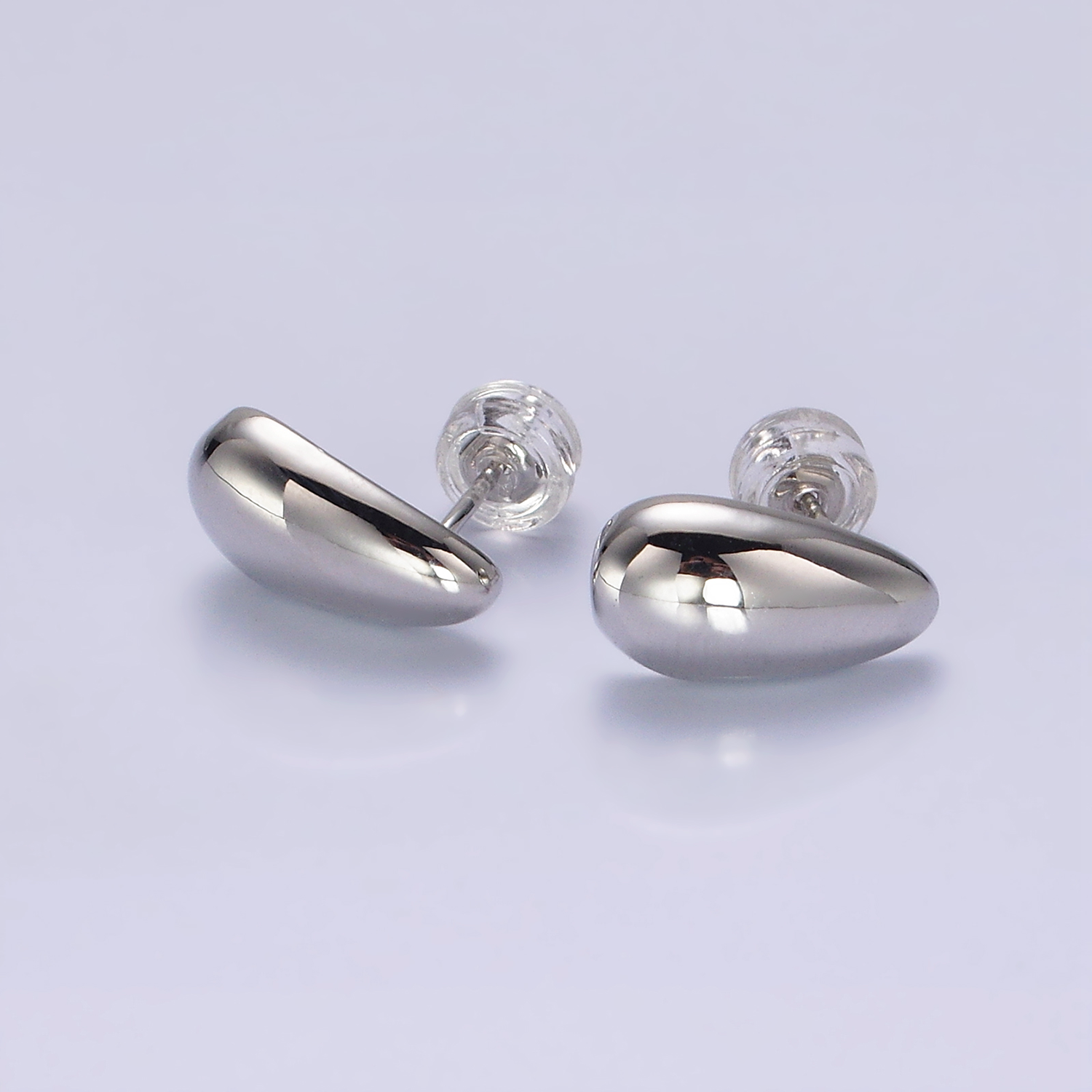 14K Gold Filled 13mm Teardrop Dome Stud Earrings in Silver & Gold | AE753 AE754 - DLUXCA