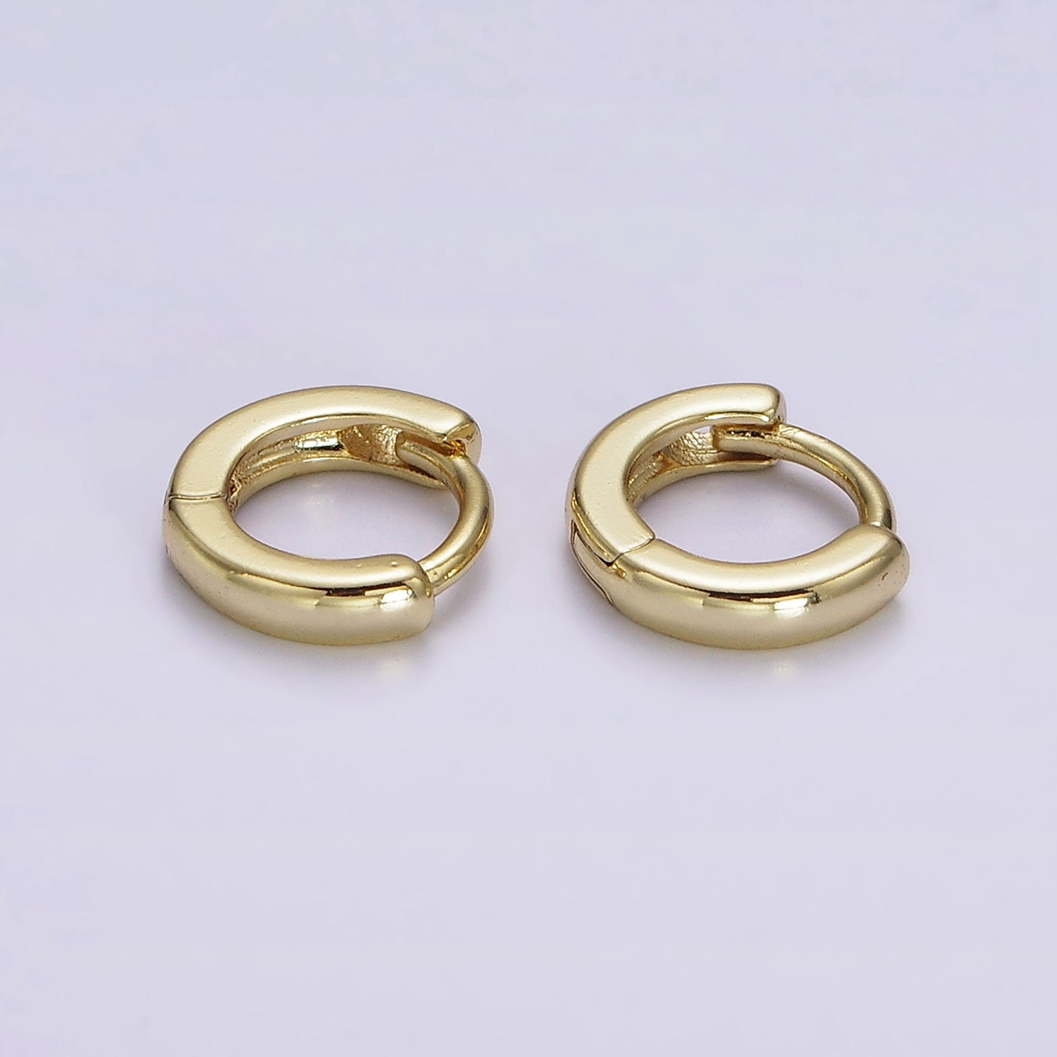 14K Gold Filled 9mm Mini Flat Cartilage Huggie Earrings | AE808 - DLUXCA