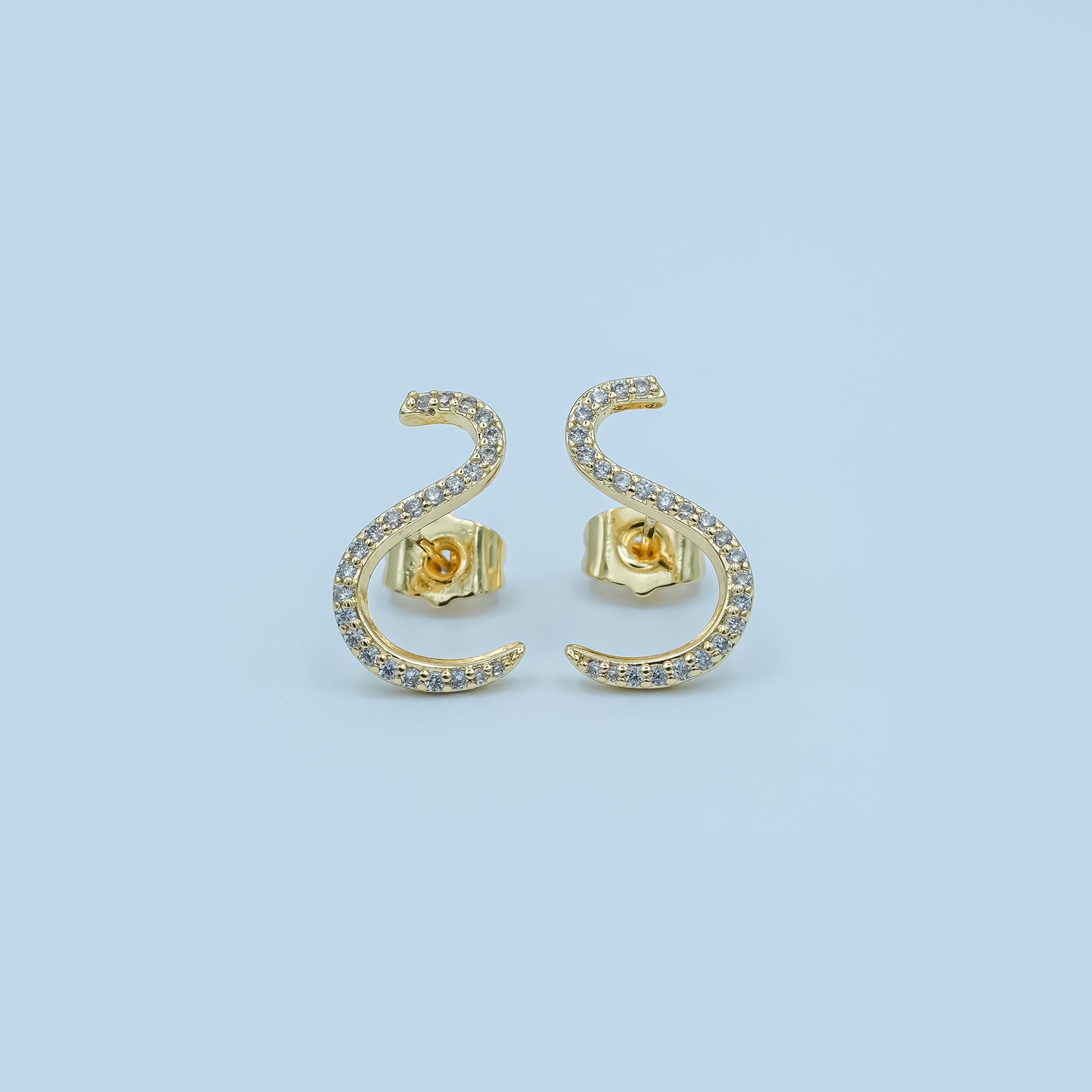 24K Gold Filled Micro Paved CZ Cartilage Stud Earrings Set in Gold & Silver | AE836 AE838
