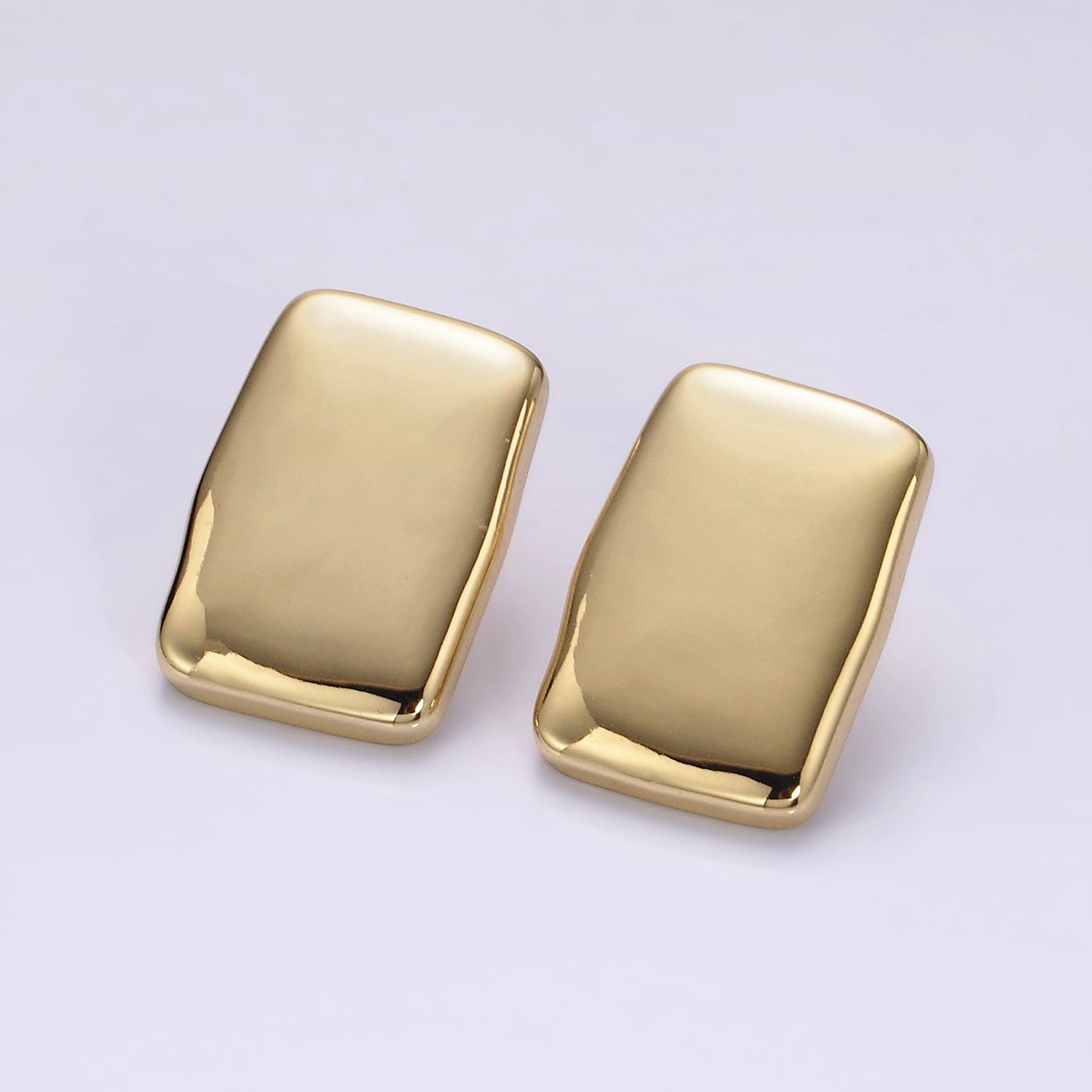 14K Gold Filled Rectangular Bar Stud Earrings in Gold & Silver | AE941 AE942 - DLUXCA