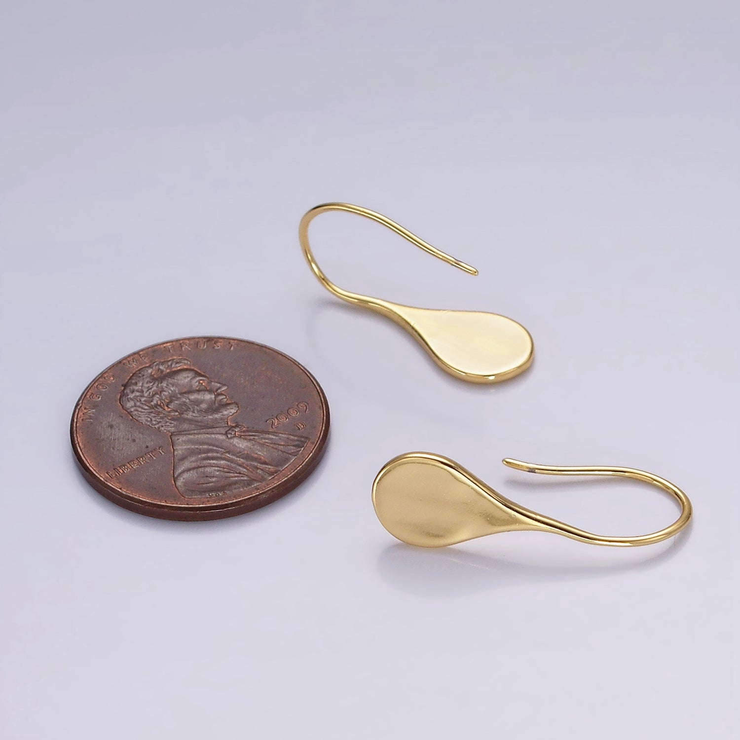 14K Gold Filled Teardrop Minimalist French Hook Earrings | AE964 - DLUXCA