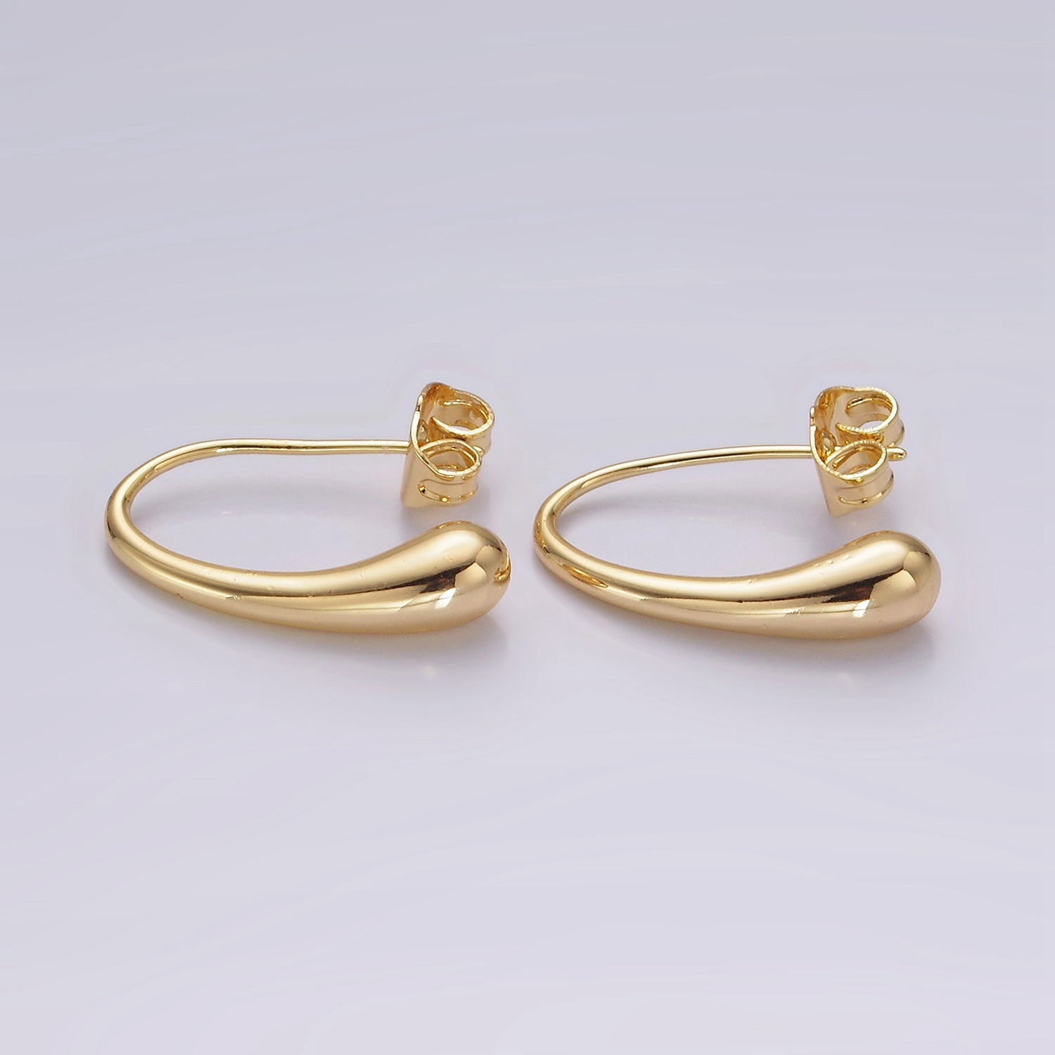 14K Gold Filled Molten Drop Minimalist French Hook Earrings | AE966 - DLUXCA