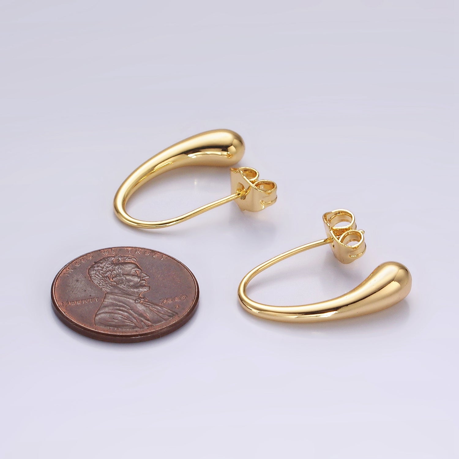 14K Gold Filled Molten Drop Minimalist French Hook Earrings | AE966 - DLUXCA