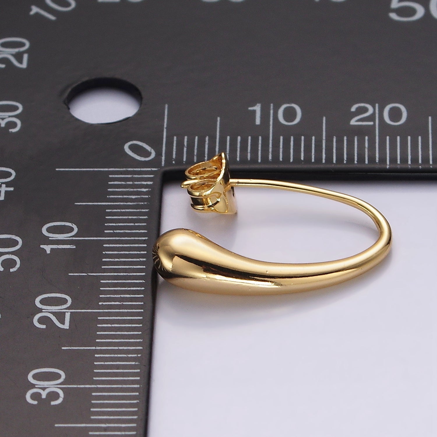 14K Gold Filled Molten Drop Minimalist French Hook Earrings | AE966 - DLUXCA