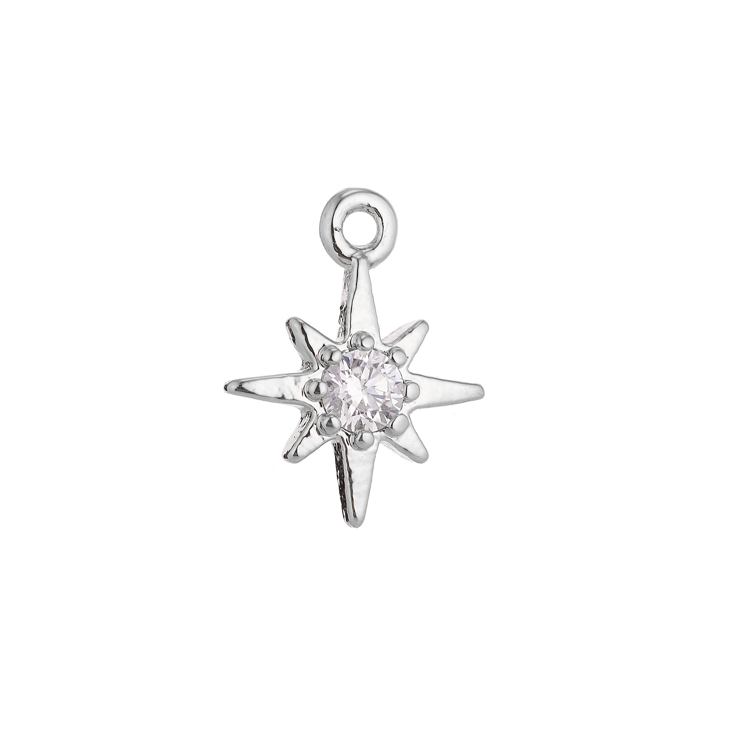 18K Gold Filled Mini Shooting Star Cubic Zirconia Pendant Charm C-008
