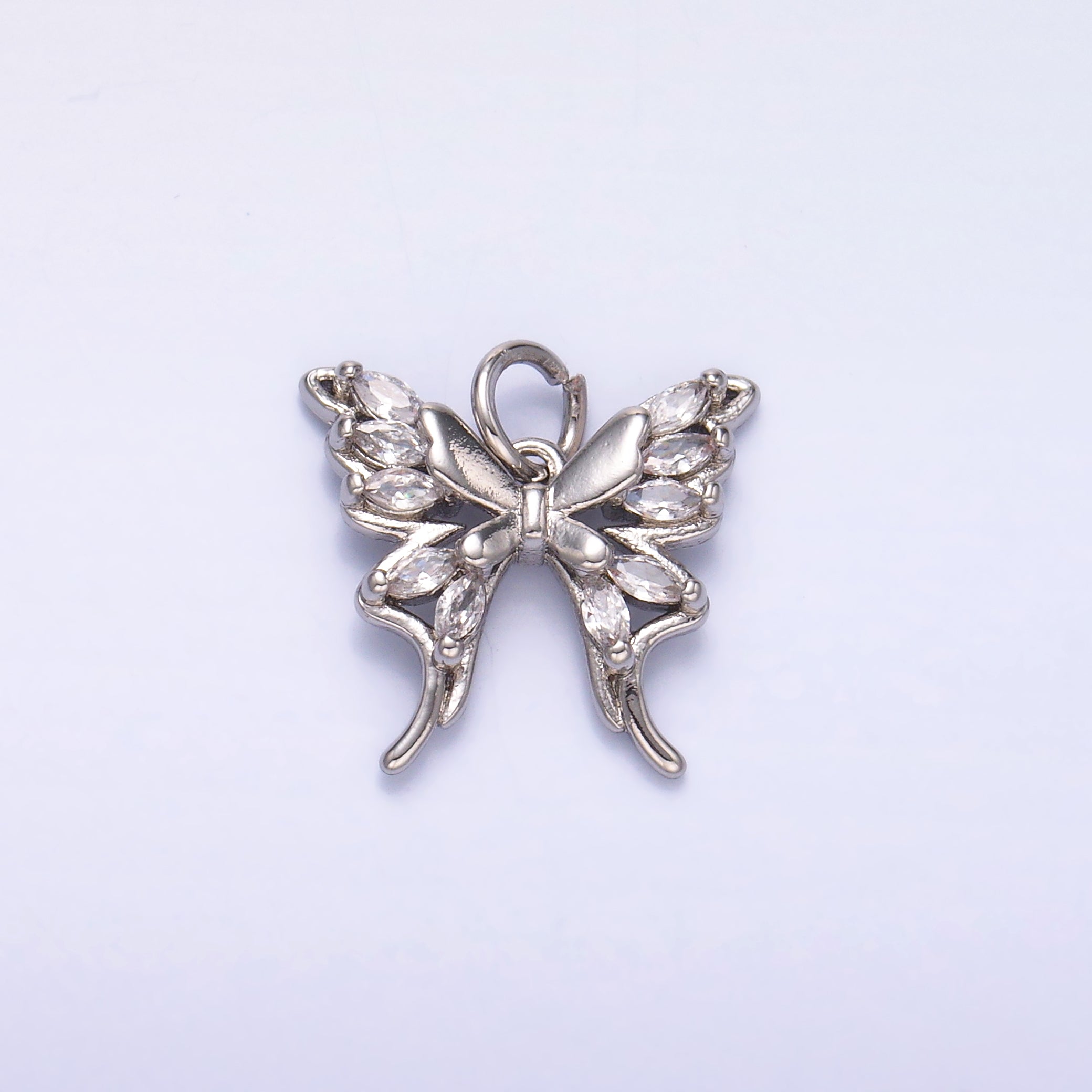 24K Gold Filled Marquise CZ Butterfly Charm in Gold & Silver | C020