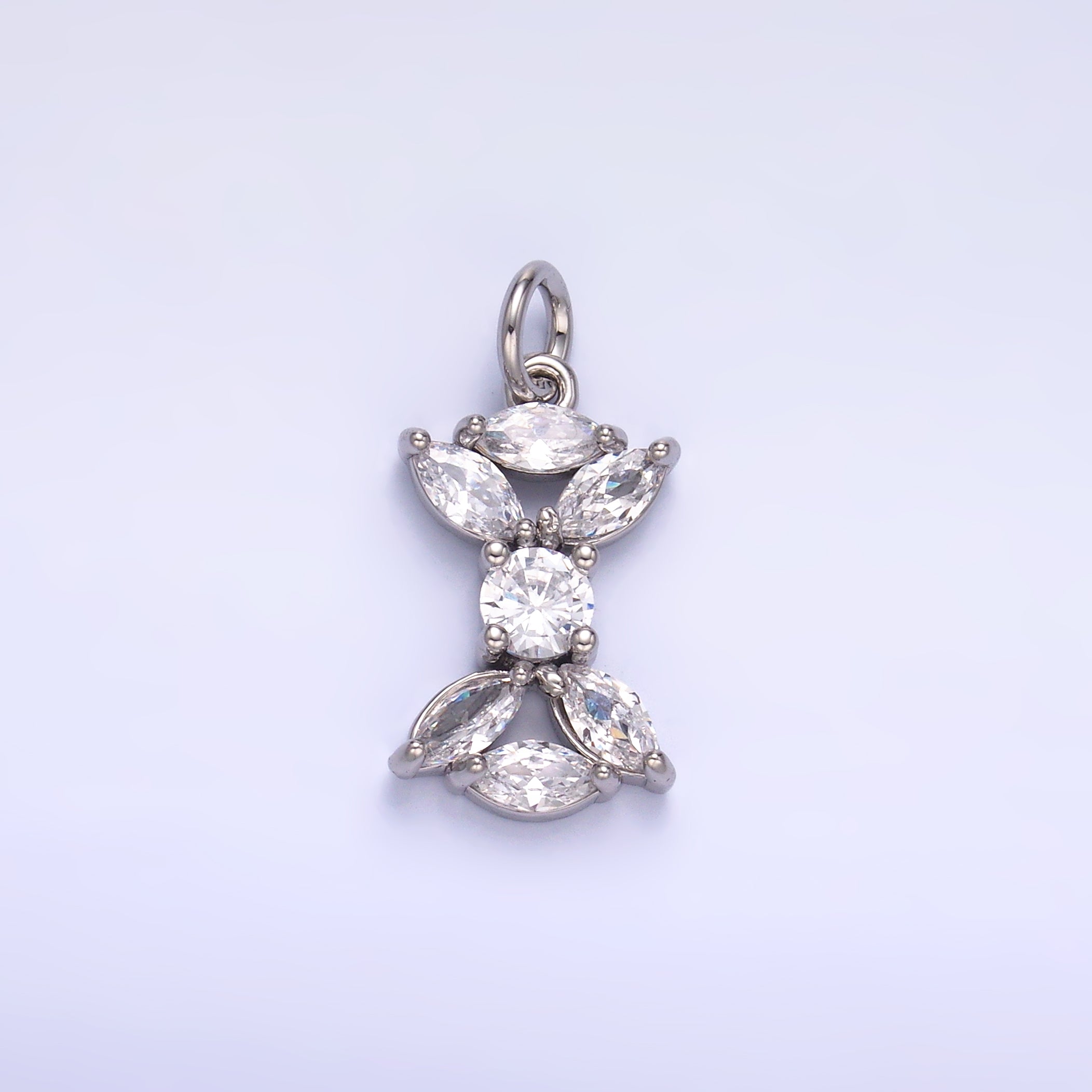 24K Gold Filled Marquise CZ Cluster Geometric Mini Charm in Gold & Silver | C035