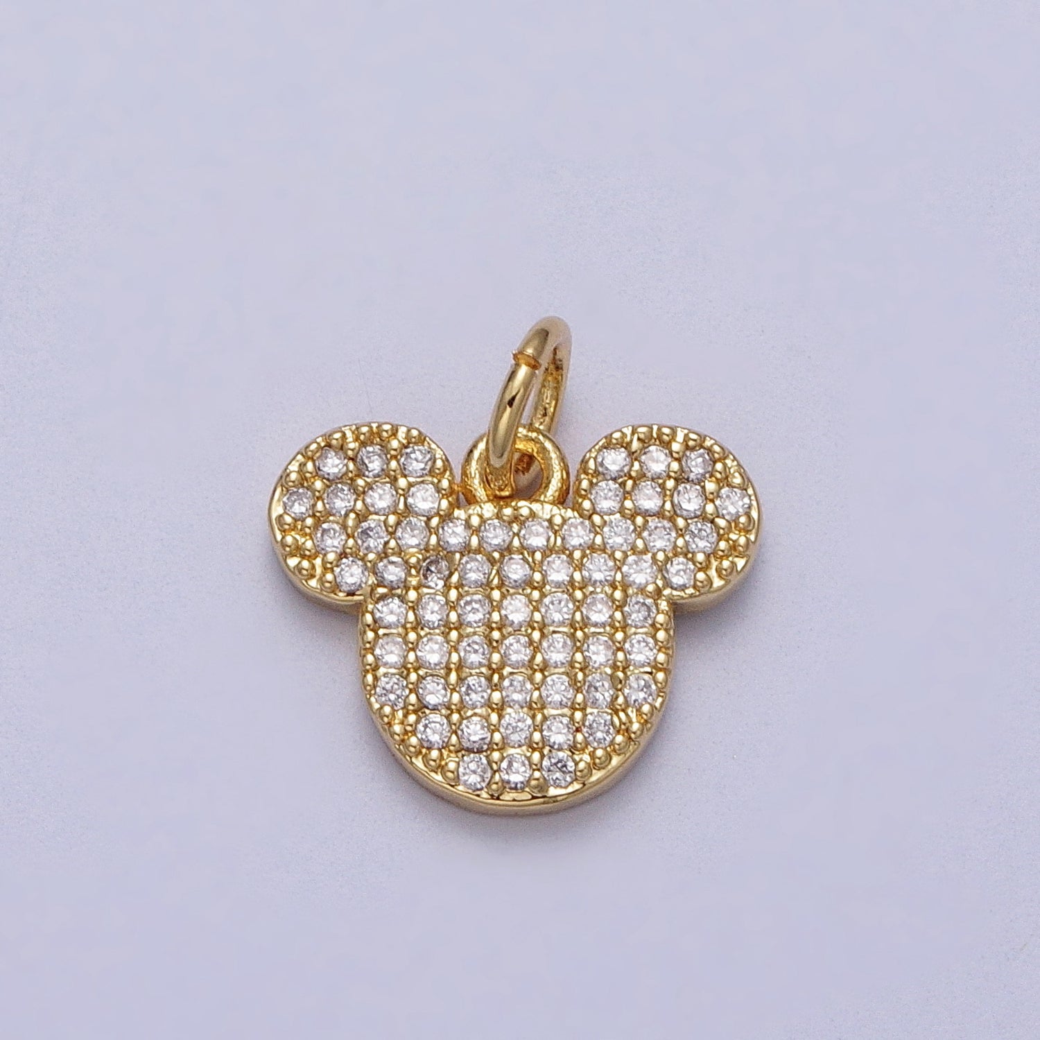 Gold Filled Mouse Animal Clear Micro Paved CZ Kid's Charm | C-726