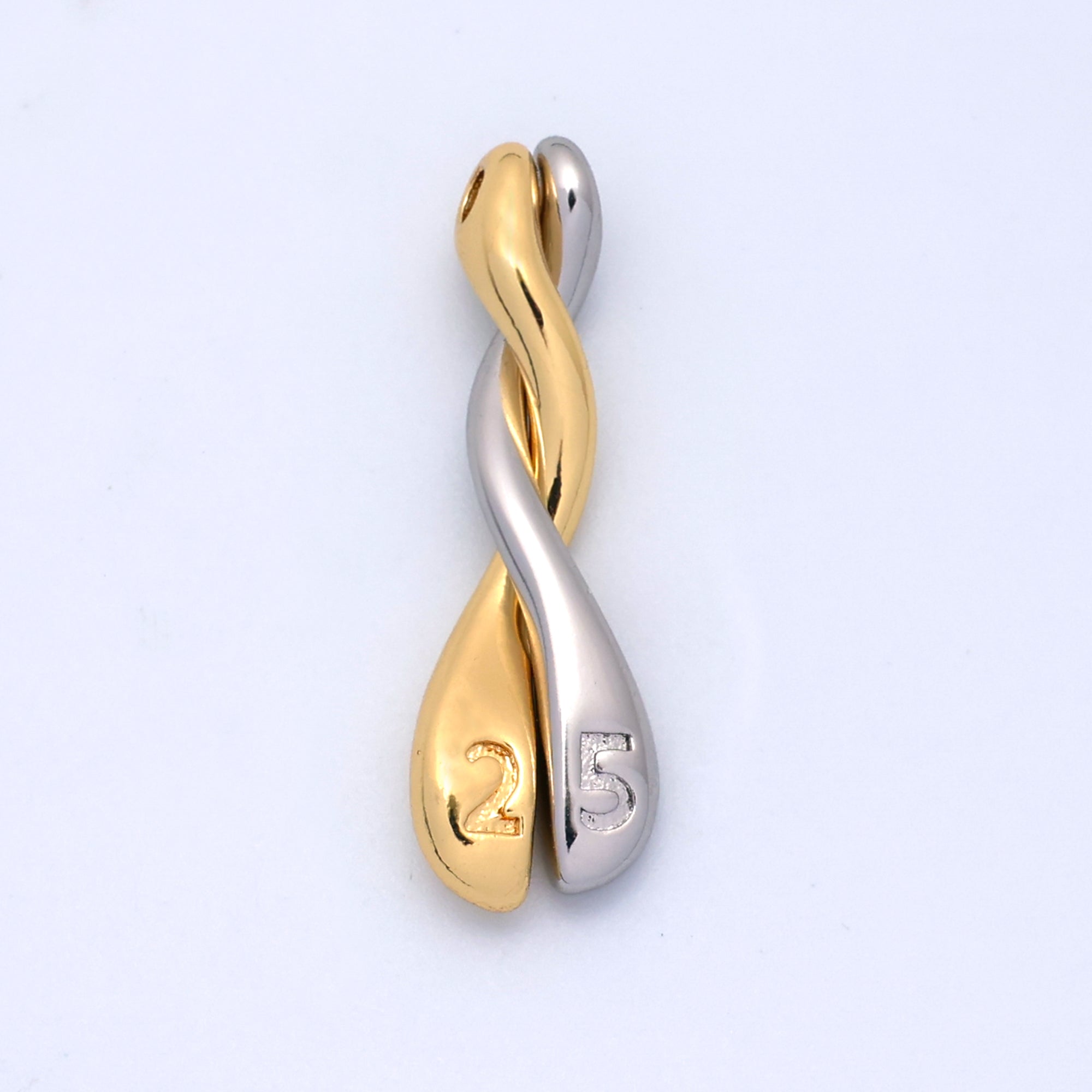 24K Gold Filled Molten Drip Twirl Mixed Metal Charm Set | C875