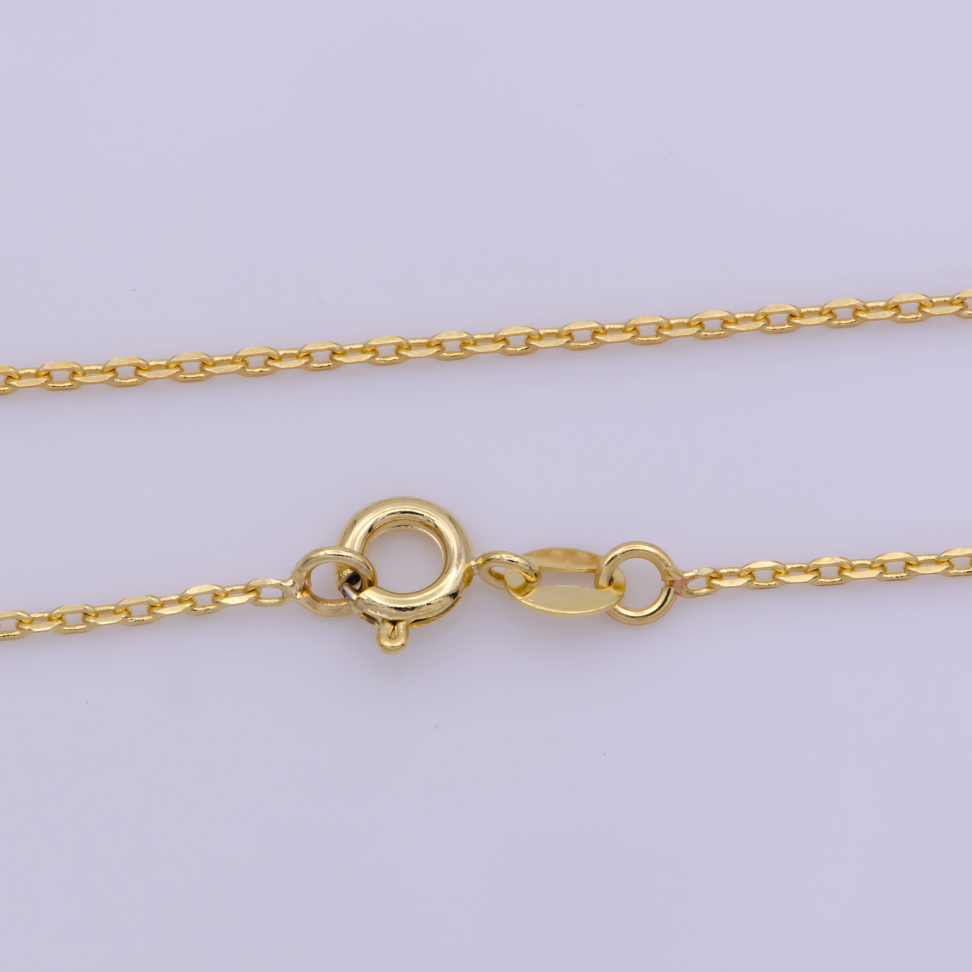 Dainty Gold Chain Necklace Cable Link Chain 18 inch long Ready to Wear Necklace - DLUXCA