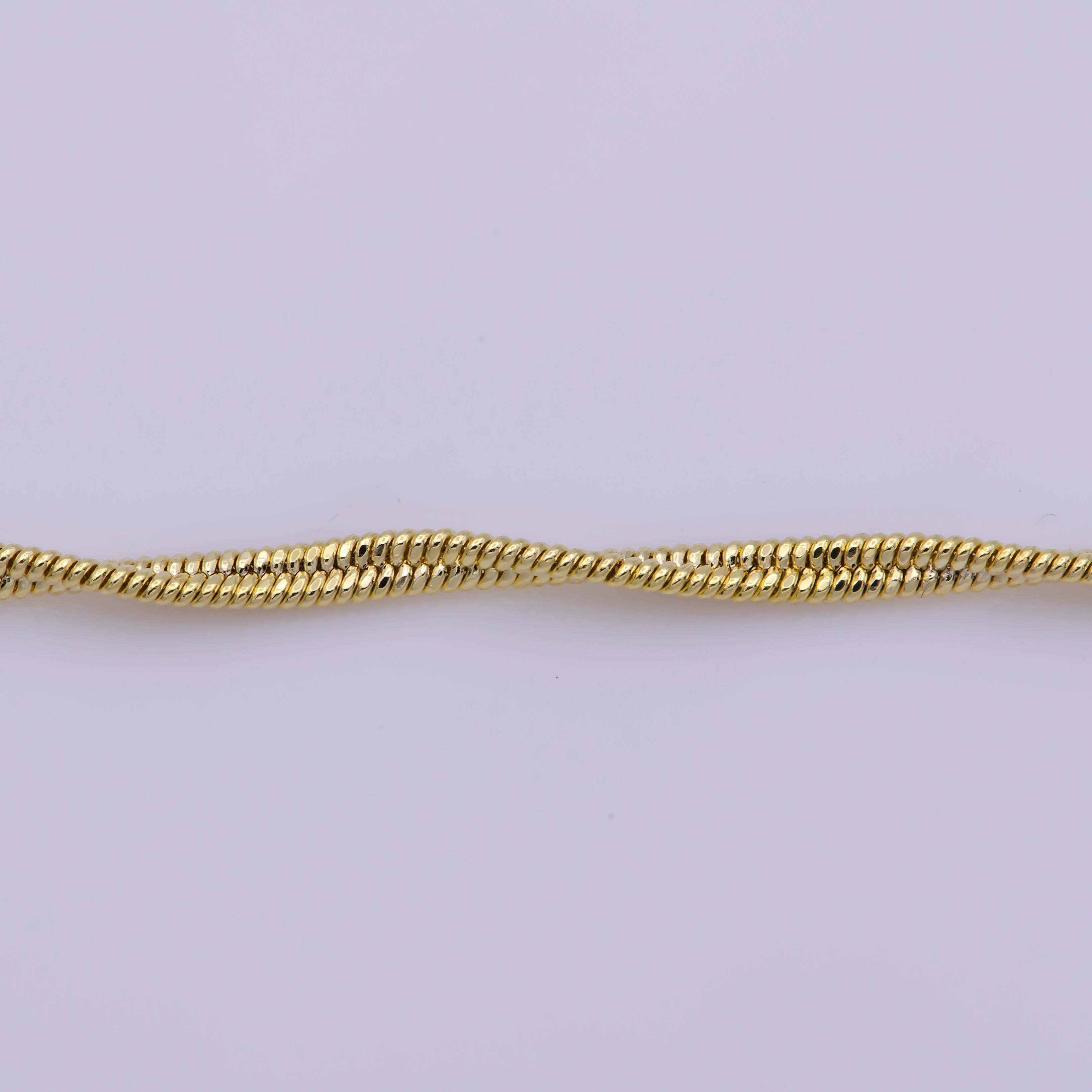 14K Gold Plated Twisted Chain Necklace - Dainty 1.7mm Gold Snake Chain - 18 Inches Layering Necklace Ready To Wear w/ Spring Ring - DLUXCA