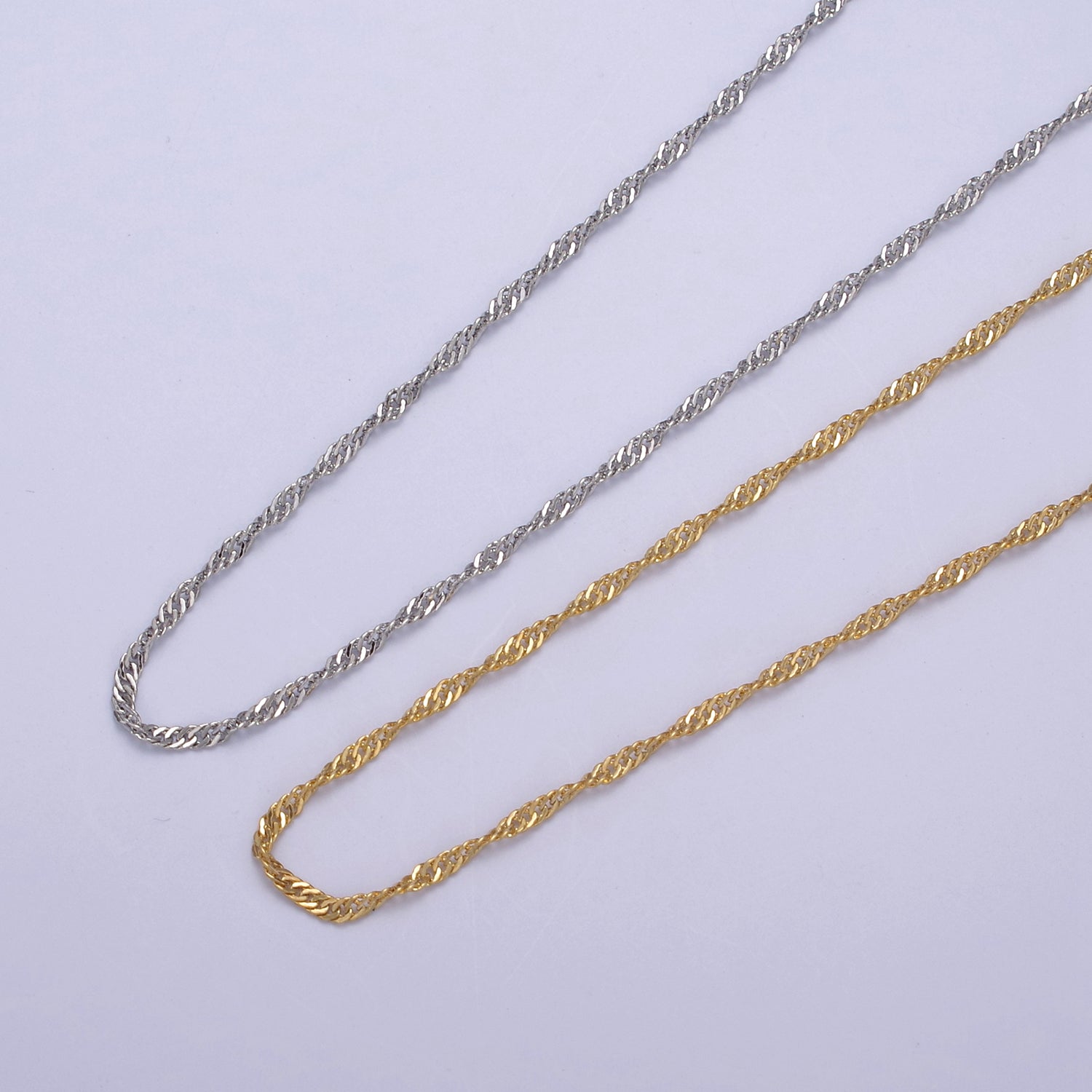 Clearance Pricing BLOWOUT | 14K Gold Filled 1.7mm Dainty Singapore Chain 18 Inch Layering Necklace w. Extender in Gold | WA-727 - DLUXCA