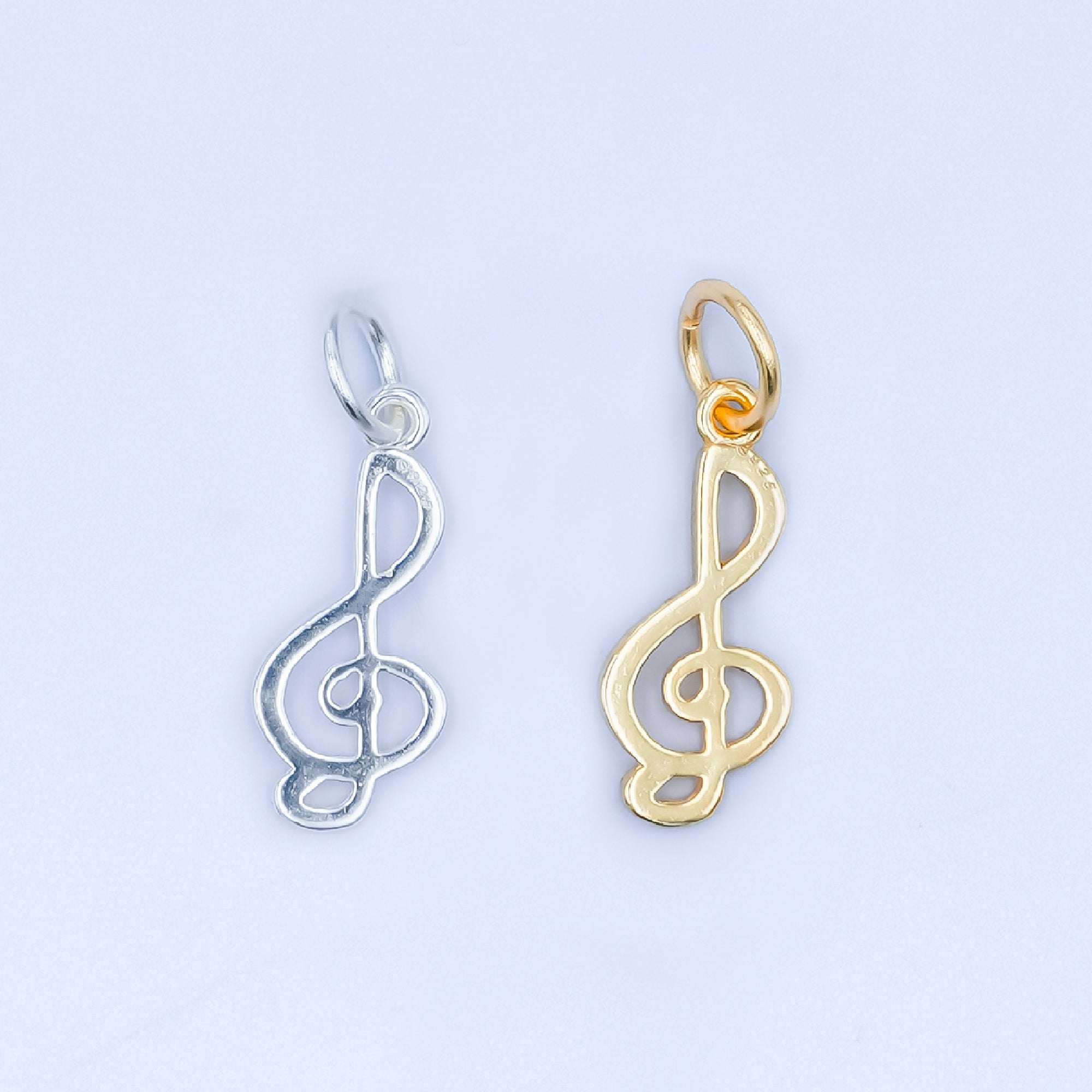 S925 Sterling Silver Musical Note Treble Clef Charm in Gold & Silver | SL-646