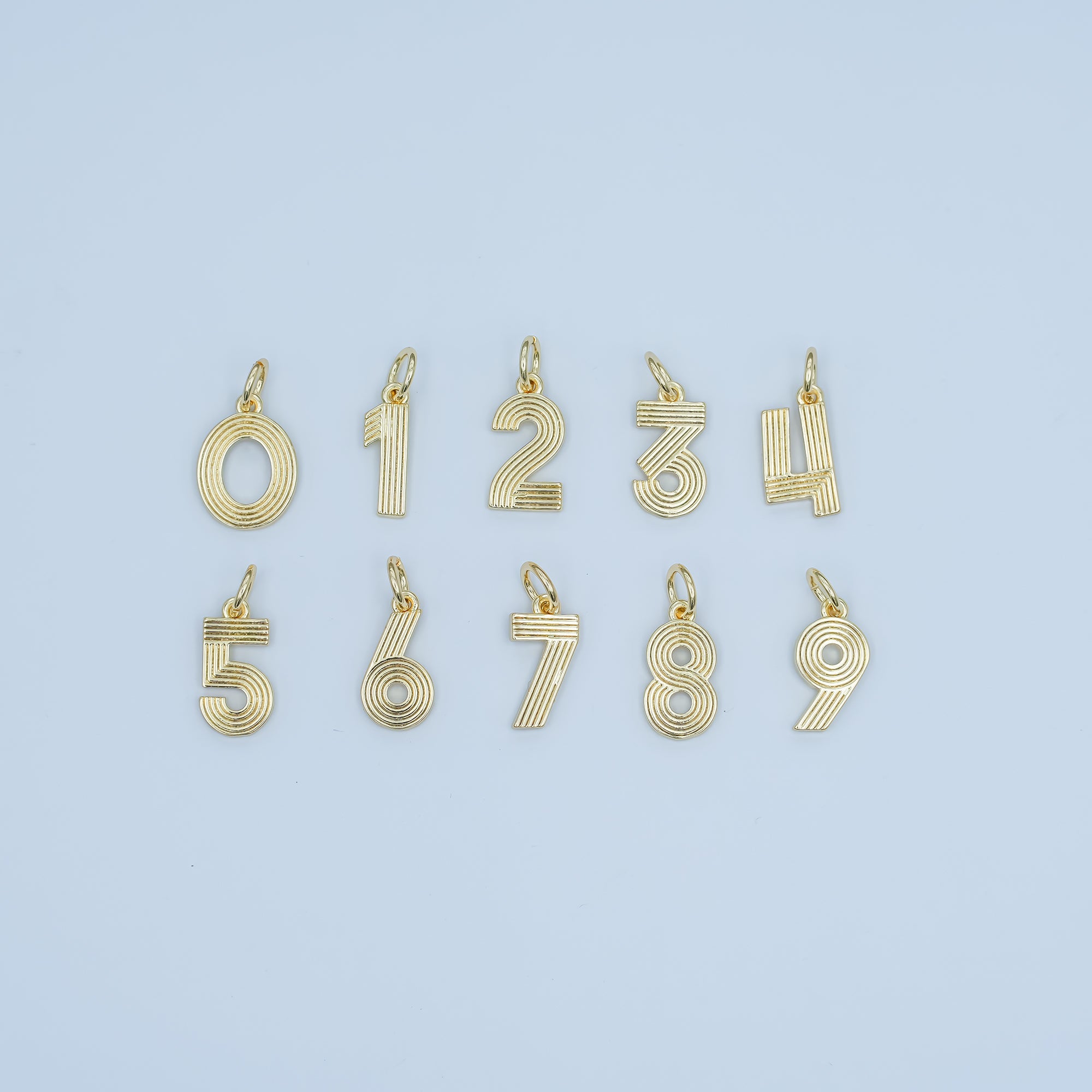 24K Gold Filled Groovy Disco Number Numerology Charm | M617 - M621