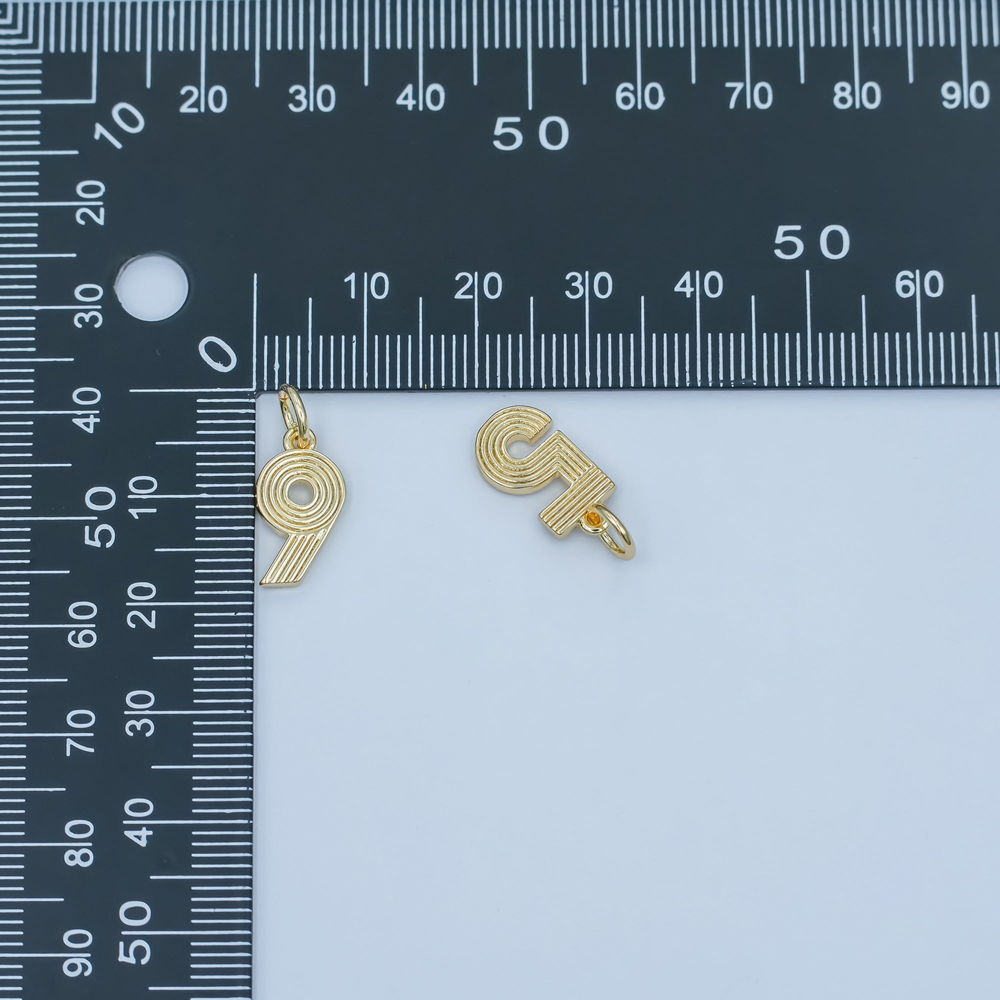 24K Gold Filled Groovy Disco Number Numerology Charm | M617 - M621