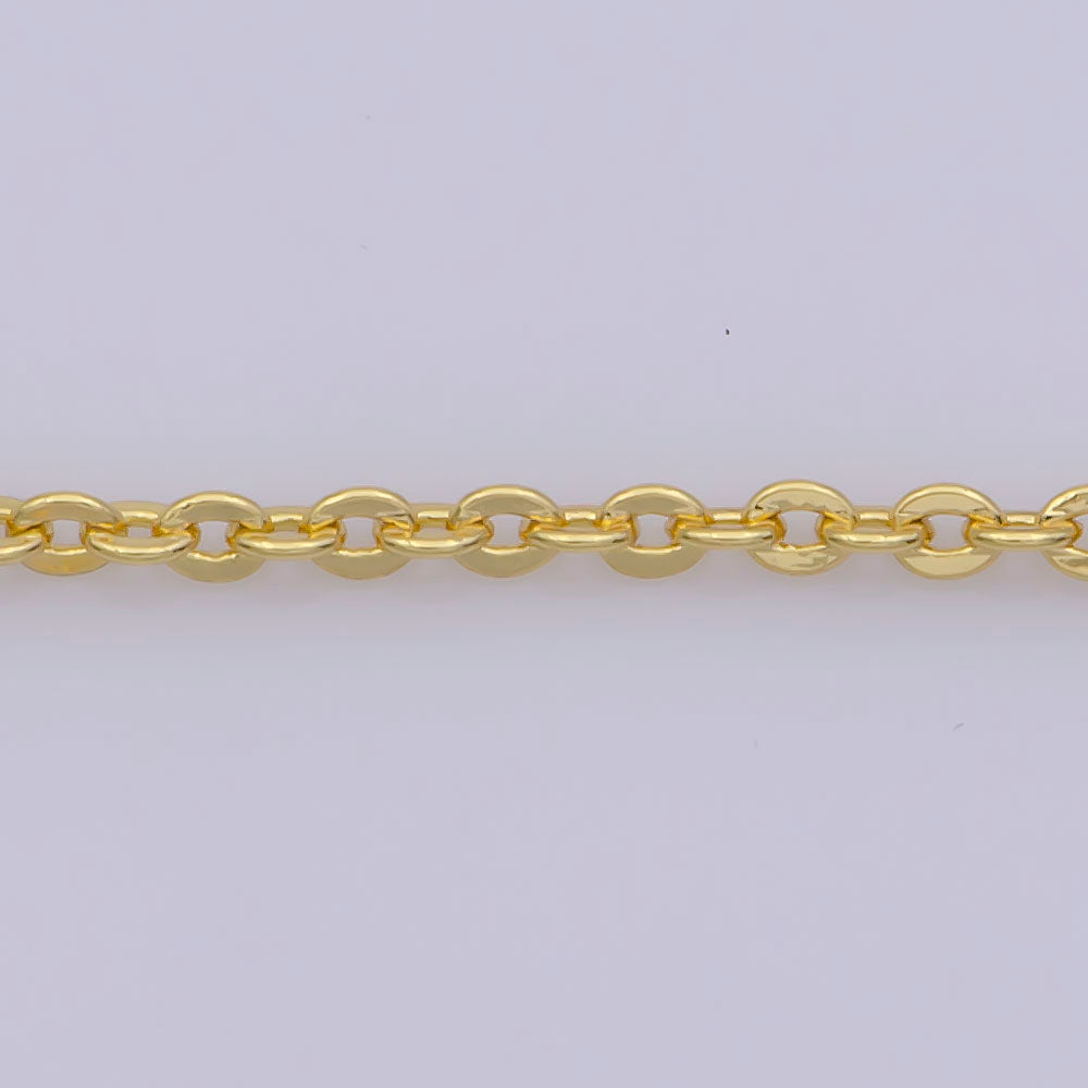 24K Gold Filled 1mm Dainty Cable Rolo 20 Inch Layering Chain Necklace | WA-272 - DLUXCA