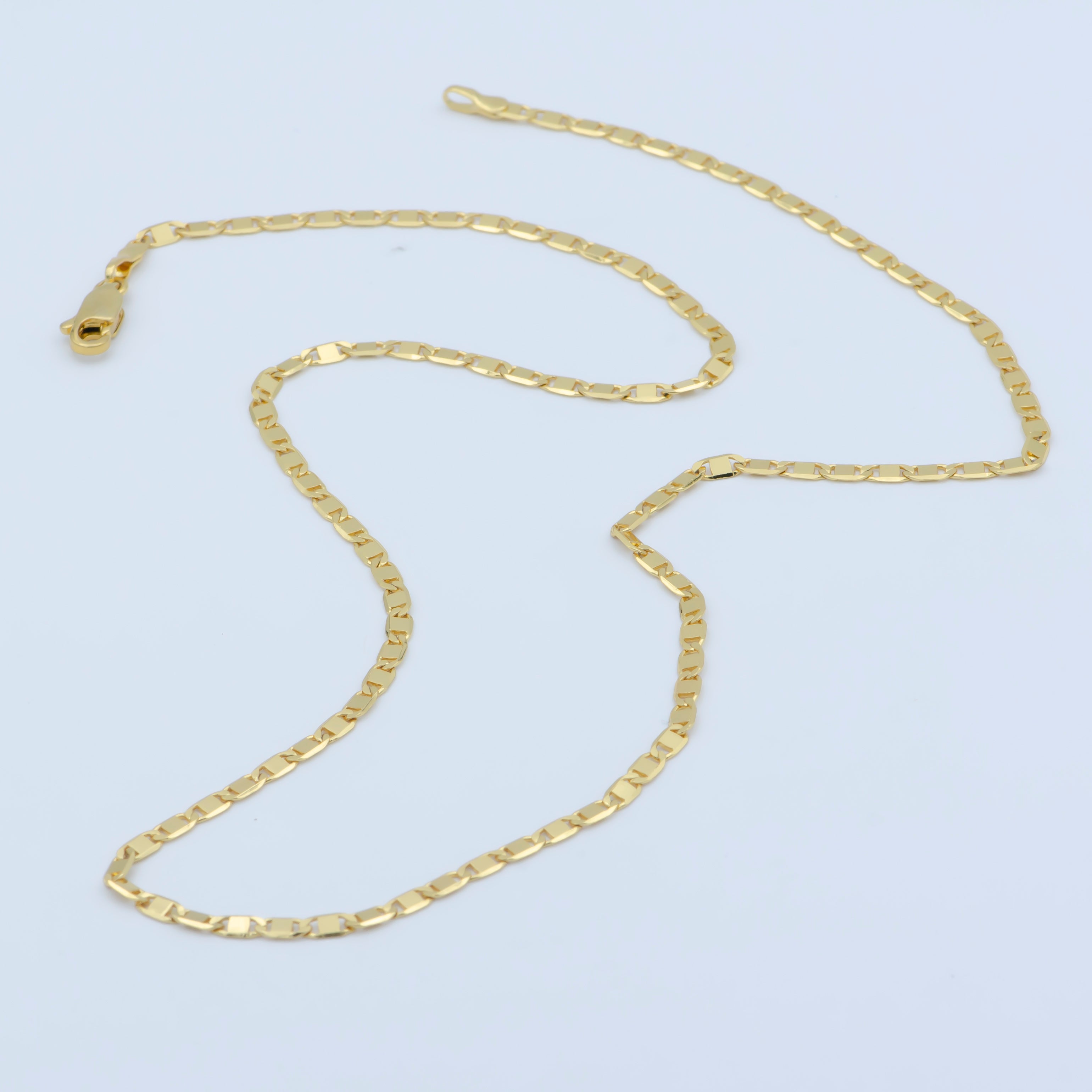 24K Gold Filled 2.5mm Mariner 18 Inch Layering Chain Necklace | WA-189 - DLUXCA