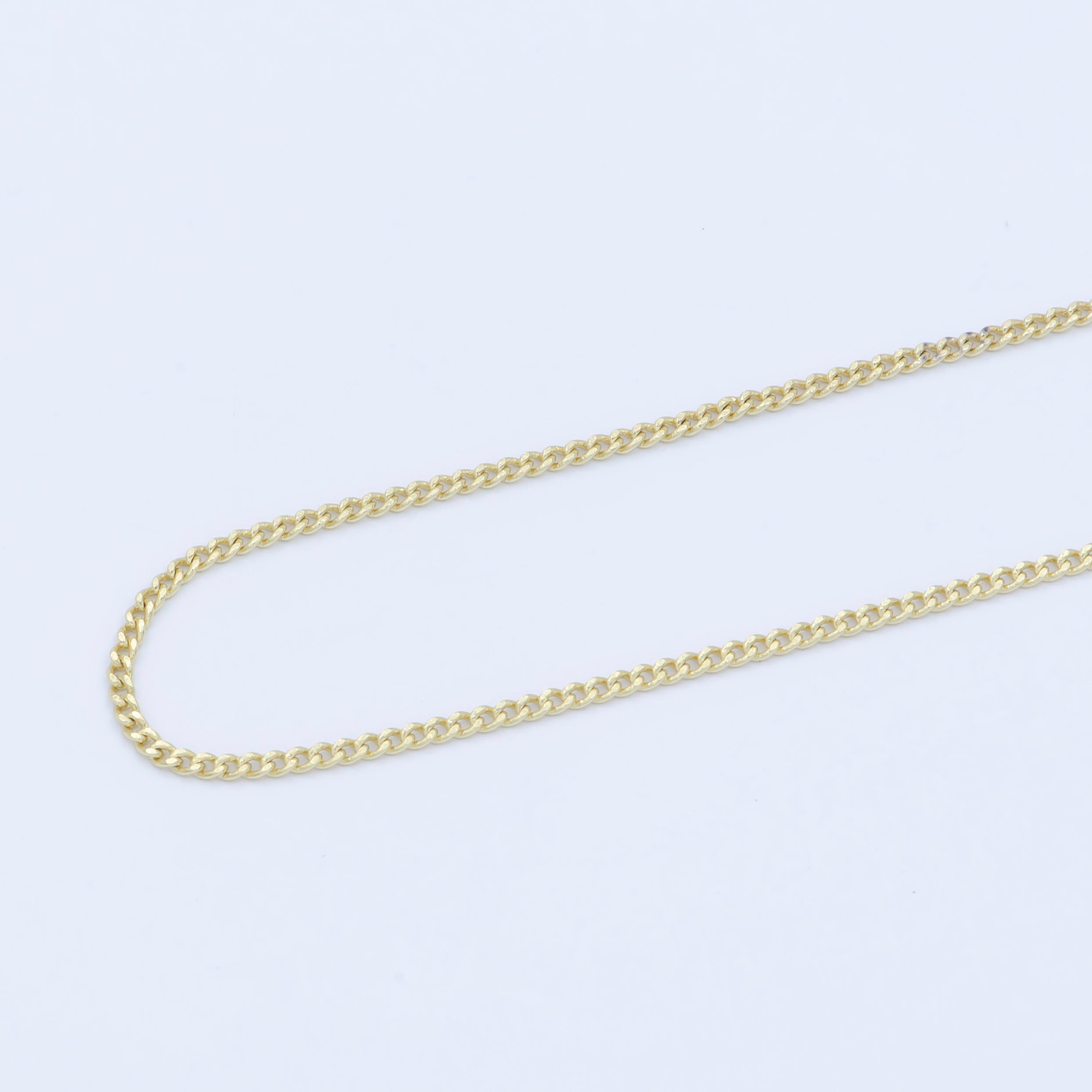 Clearance Pricing BLOWOUT 14K Gold Filled 1mm Dainty Cuban Curb Chain 18 Inch Layering Necklace | WA-227 - DLUXCA