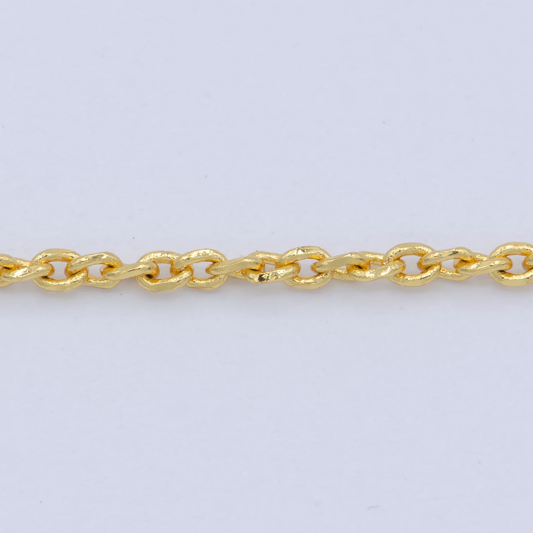 24K Gold Filled Cable Link Chain Necklace, Dainty Necklace, Gold Simple Chain, Everyday Layering Necklace - DLUXCA