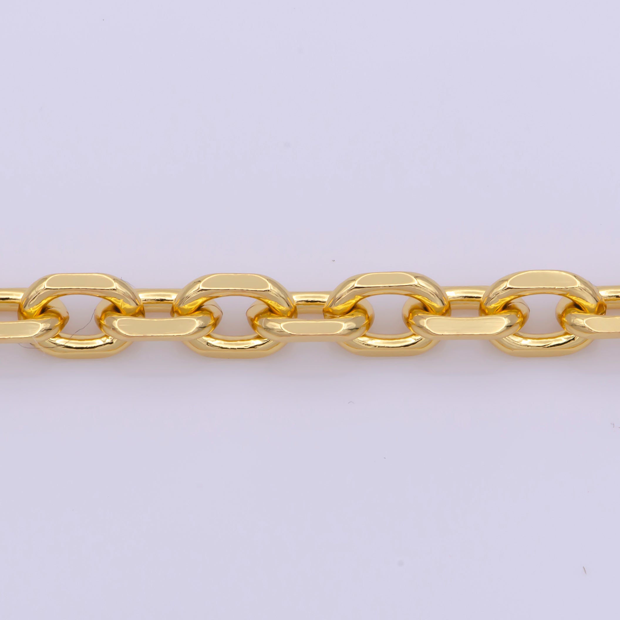 24K Gold Filled 5mm Unique Edged Cable 18 Inch Layering Statement Chain Necklace | WA-294 - DLUXCA