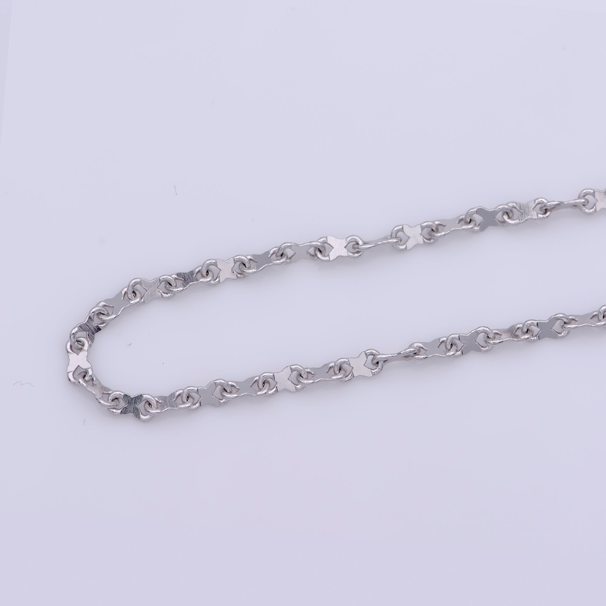 20 Inch Silver Anchor Chain Necklace 1.8mm Width Unique Chain Necklace w/ Lobster Clasps WA238 - DLUXCA