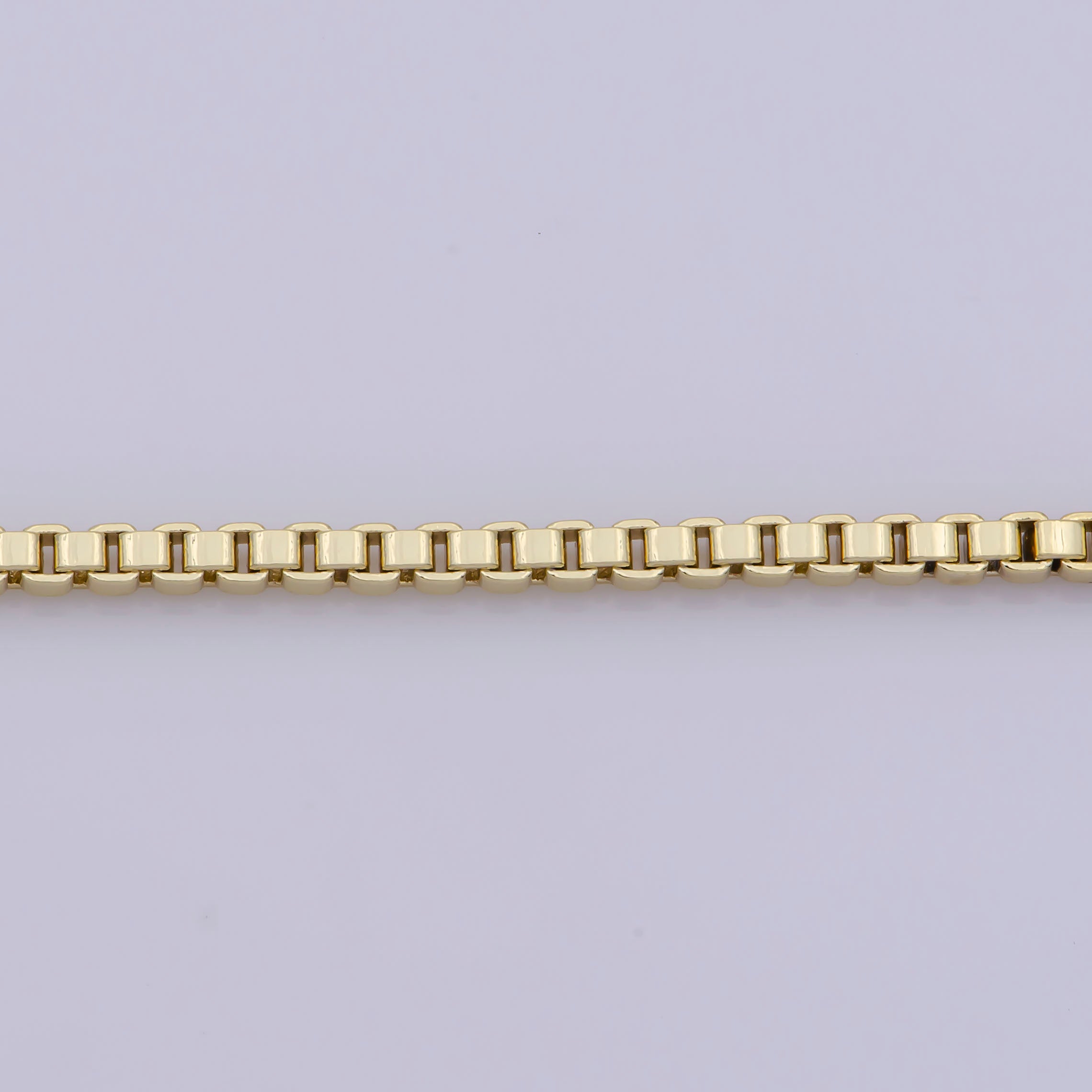 24K Gold Filled 2.2mm Box 18 Inch Layering Chain Necklace | WA-280 - DLUXCA