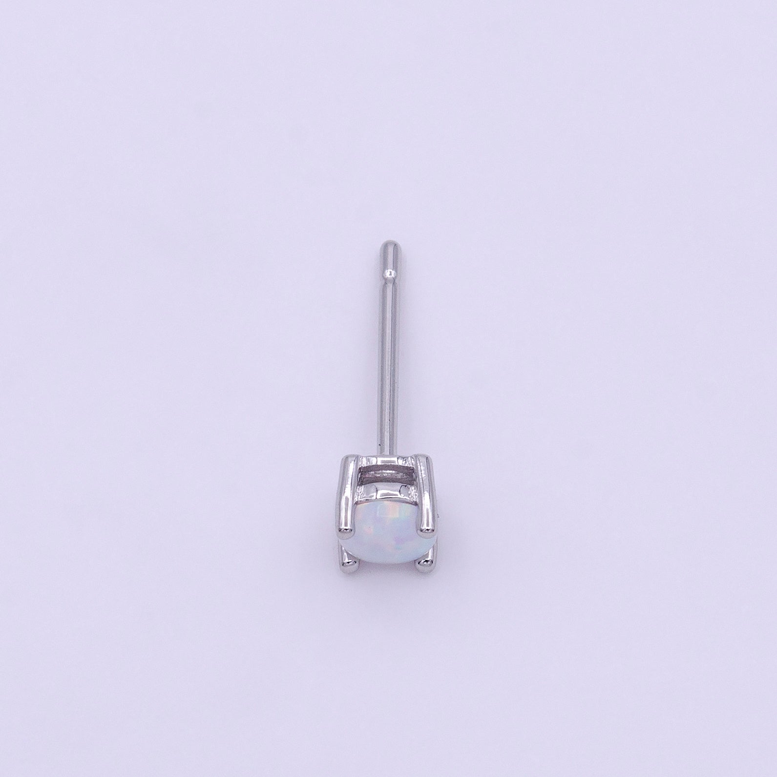 Dainty Silver Opal Stud Earrings AD853 - DLUXCA
